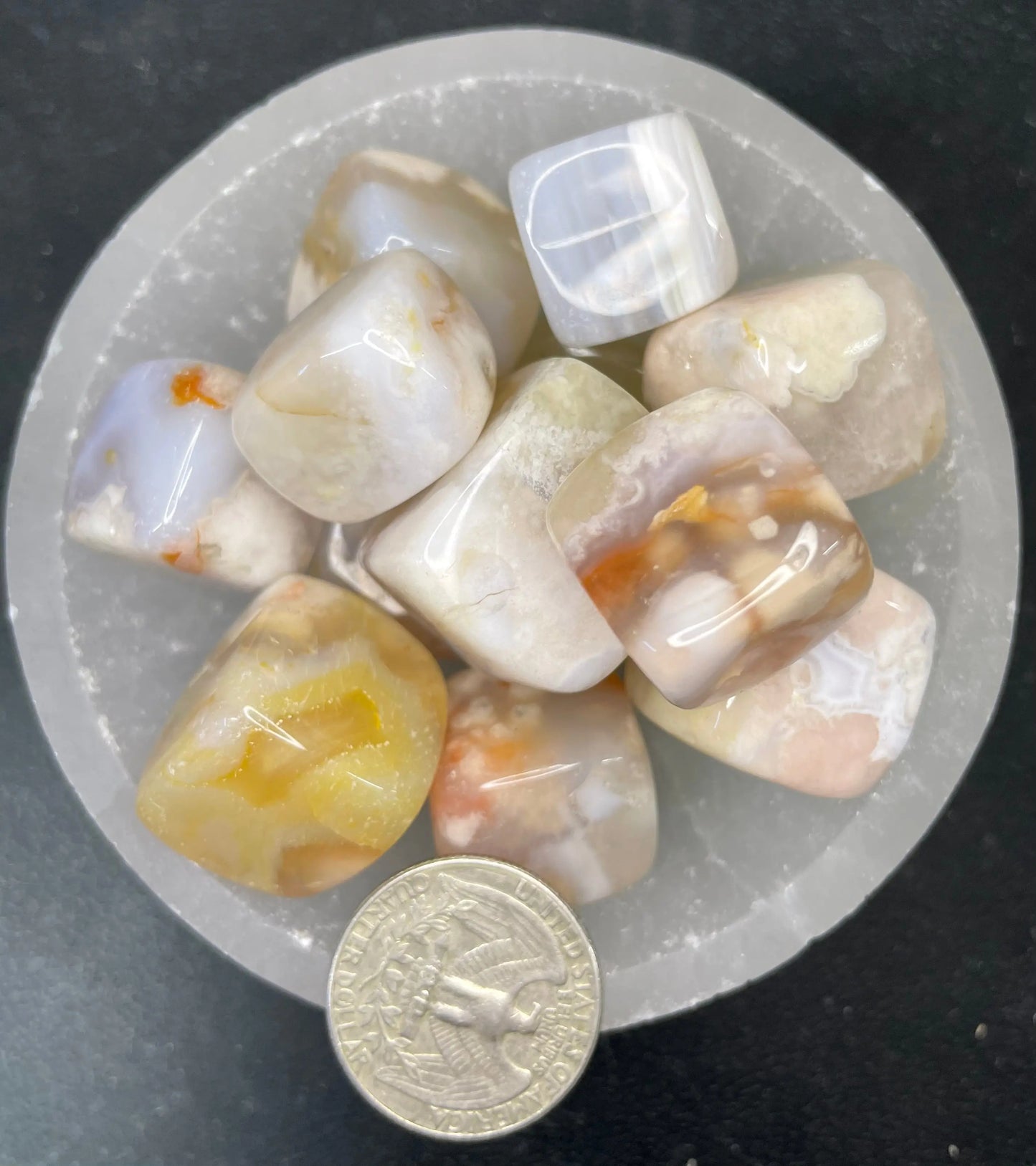 Flower (Sakura) Agate Cube Tumbled Stone, 1 Pound Bag (Approx. 10-15 mm) WT-0050 - Shop Wholesale Crystals