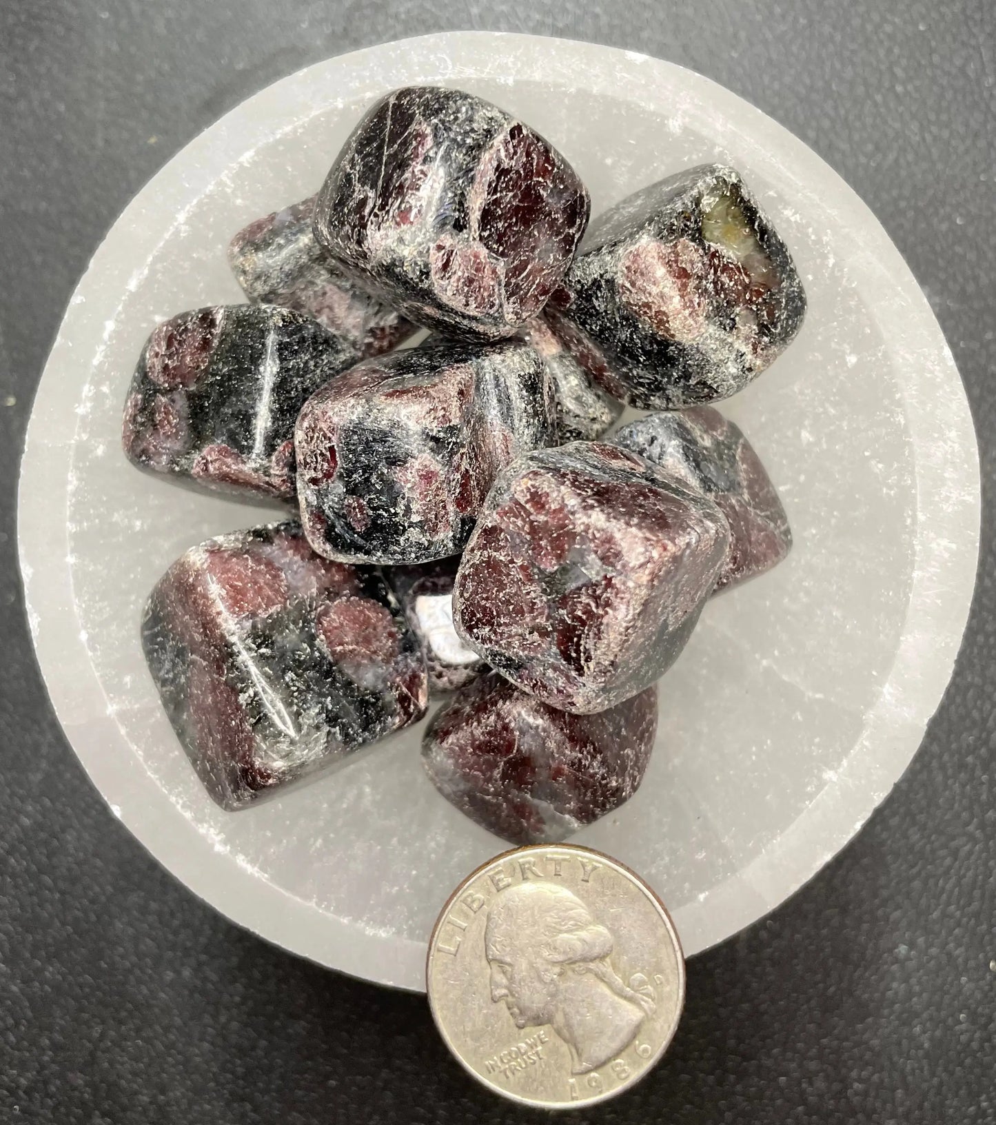 Garnet in Arfvedsonite Tumbled Stone, 1 Pound Bag (Approx. 20-35 mm) WT-0053 - Shop Wholesale Crystals