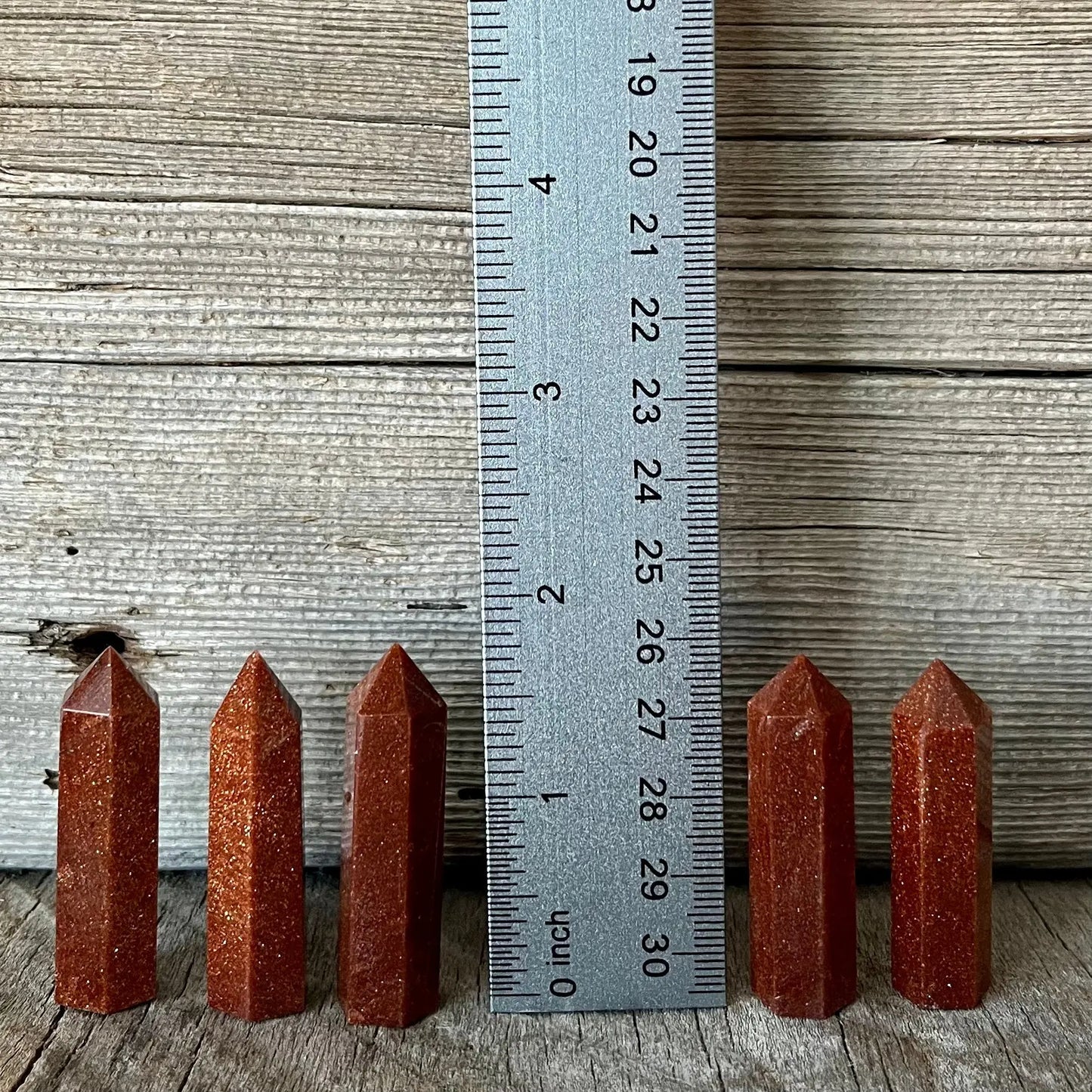 Goldstone Small Obelisk, Package of 5 (Approx. 1 3/4”) WO-0020 - Shop Wholesale Crystals