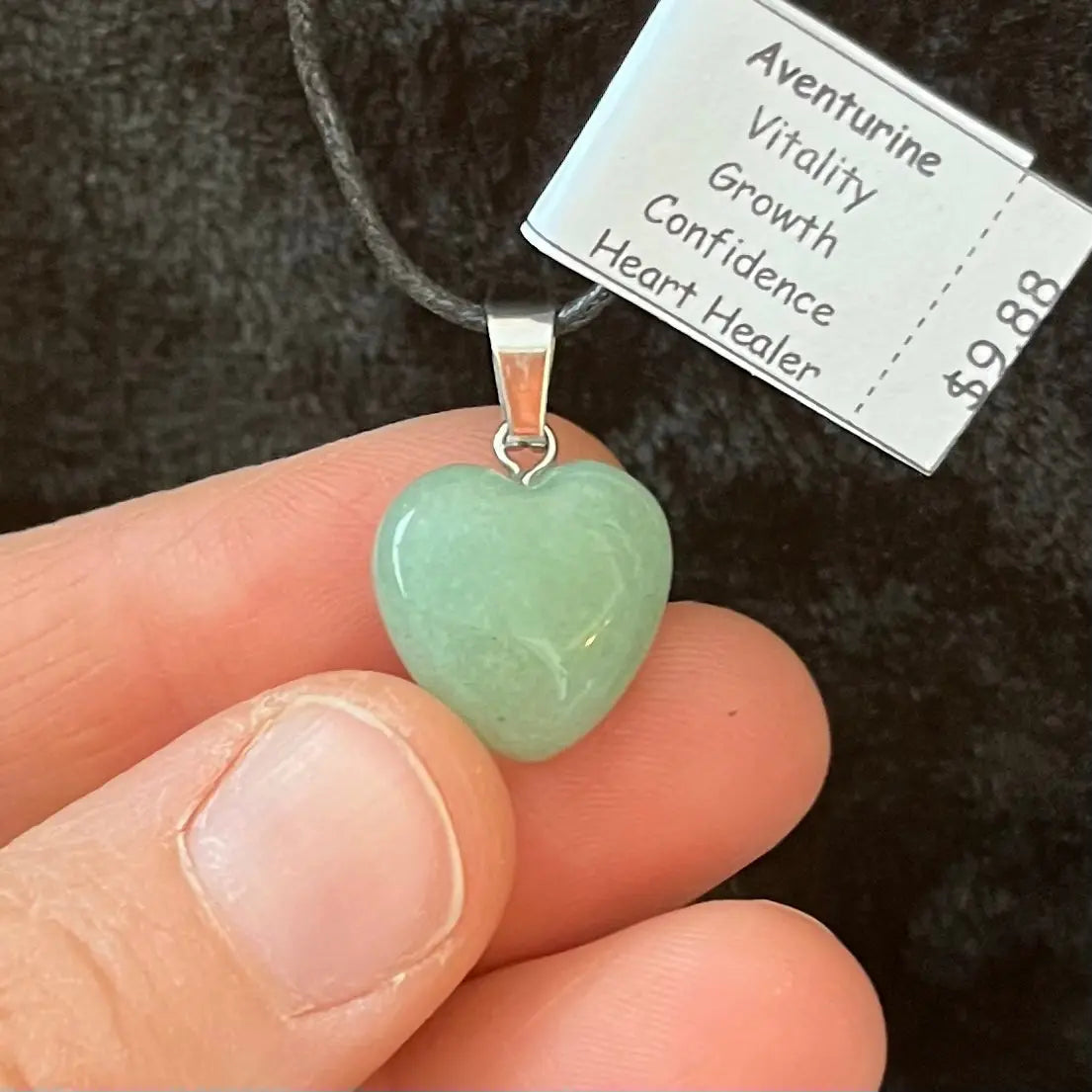 Green Aventurine Heart Necklace WN-0116 - Shop Wholesale Crystals