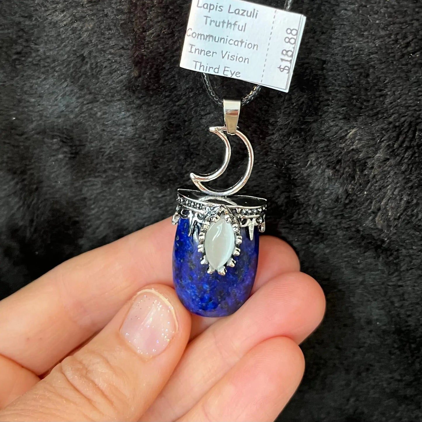 Lapis Lazuli Fancy Moon Necklace WN-0189 - Shop Wholesale Crystals