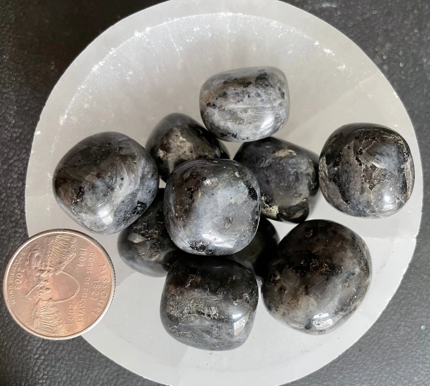 Larvikite Tumbled Stone, 1 Pound Bag (Approx. 20-25 mm) WT-0080 - Shop Wholesale Crystals