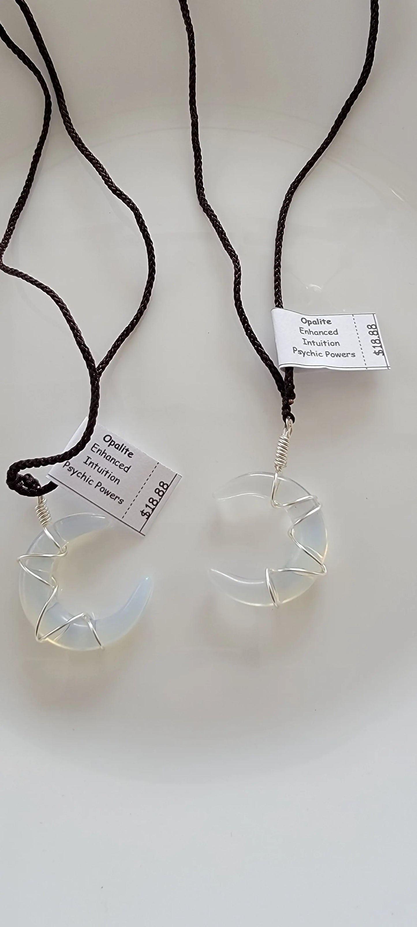 Opalite Moon, Hand Made, Wire Wrapped Necklace WN-0014 - Shop Wholesale Crystals