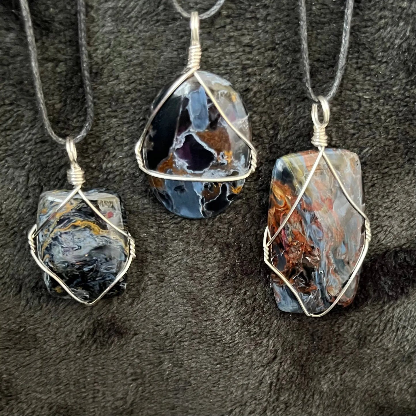 PietersiteCabochon Wire Wrapped Necklace WN-0184 - Shop Wholesale Crystals
