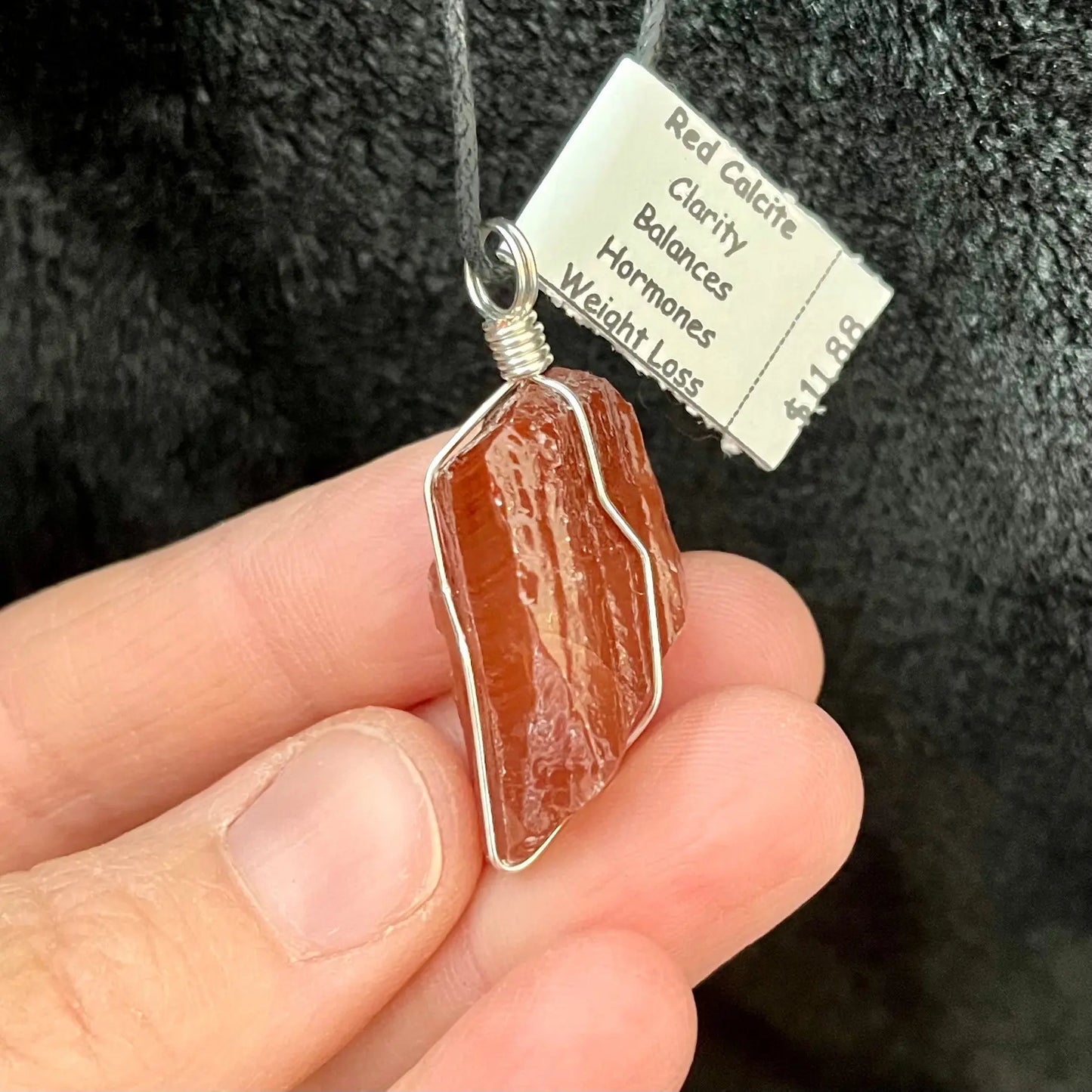 Red Calcite Wire Wrapped Necklace WN-0070 - Shop Wholesale Crystals