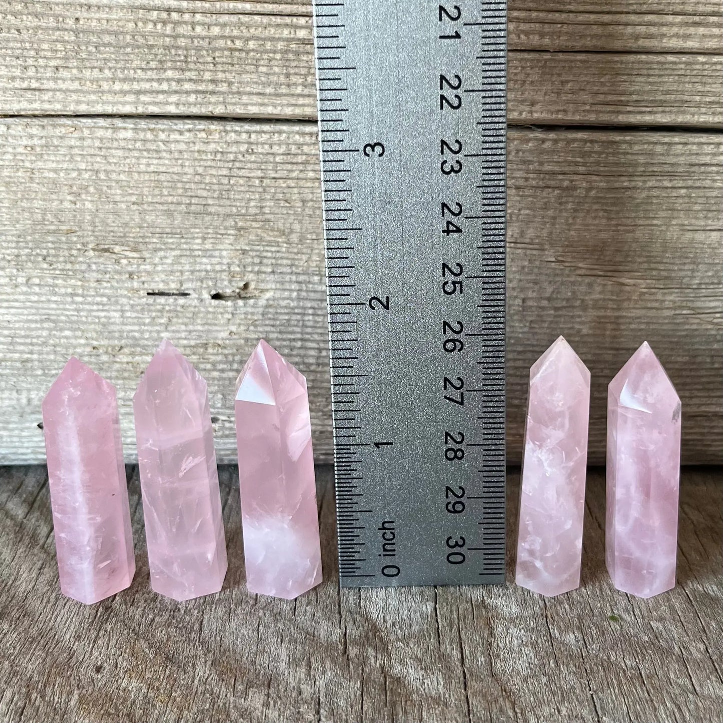 Rose Quartz Small Obelisk, Package of 5 (Approx. 1 3/4”) WO-0017 - Shop Wholesale Crystals