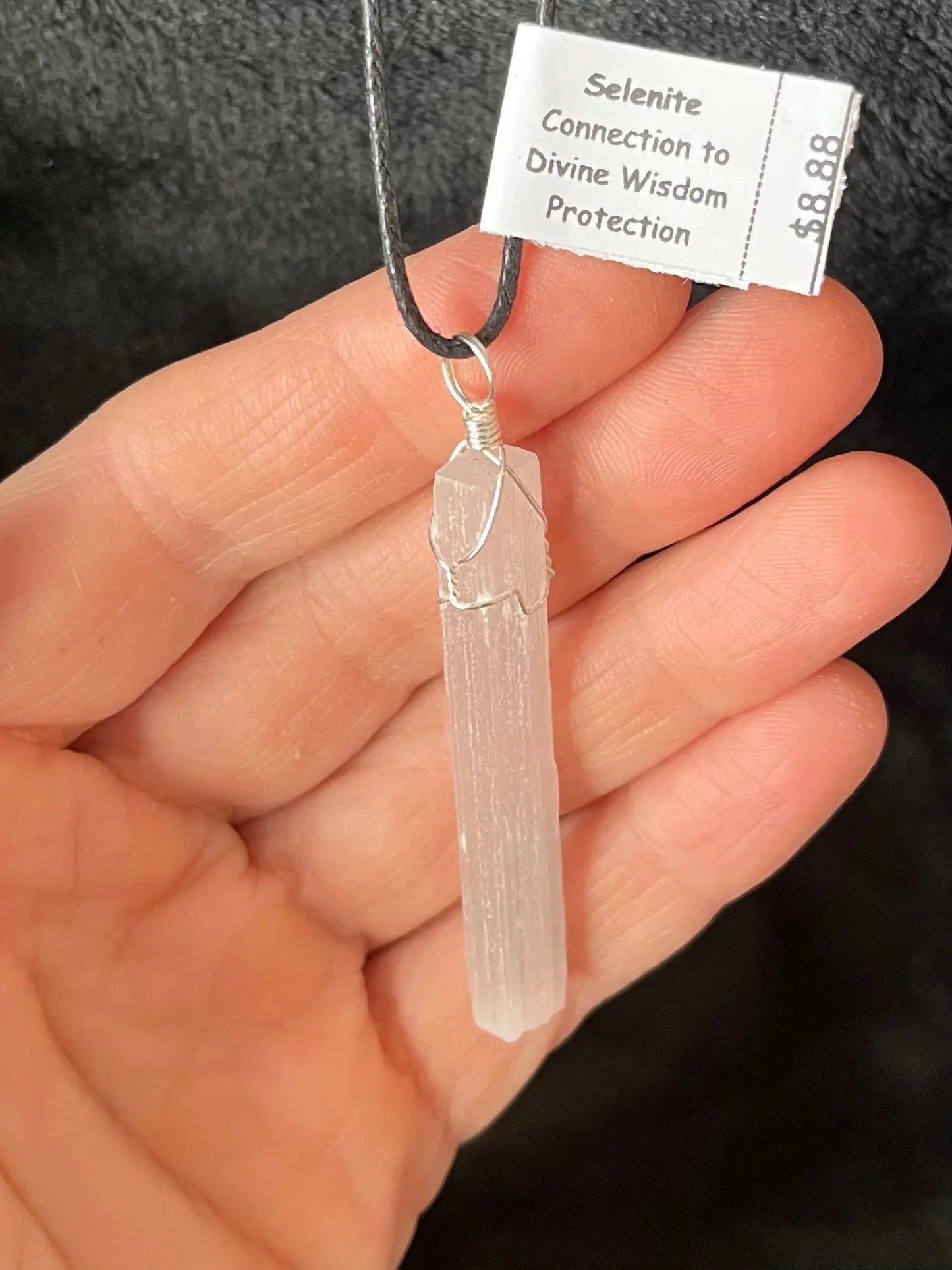 Selenite Wire Wrapped Necklace WN-0076 - Shop Wholesale Crystals