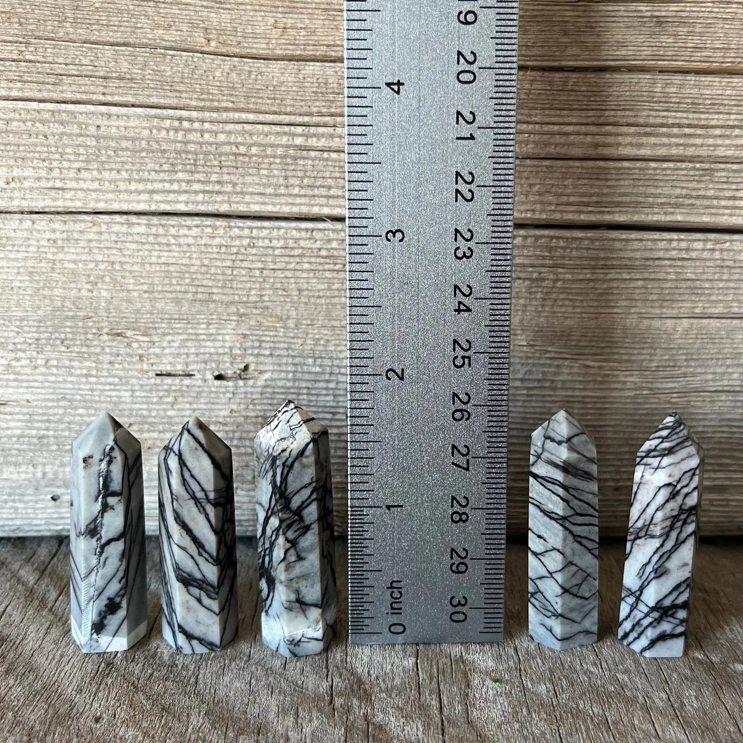 Spiderweb Jasper Small Obelisk, Package of 5 (Approx. 1 3/4”) WO-0018 - Shop Wholesale Crystals