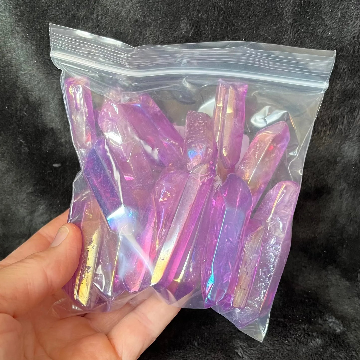 Violet Purple Aura Quartz Point, 1 pound lot, WC-0018 - Shop Wholesale Crystals