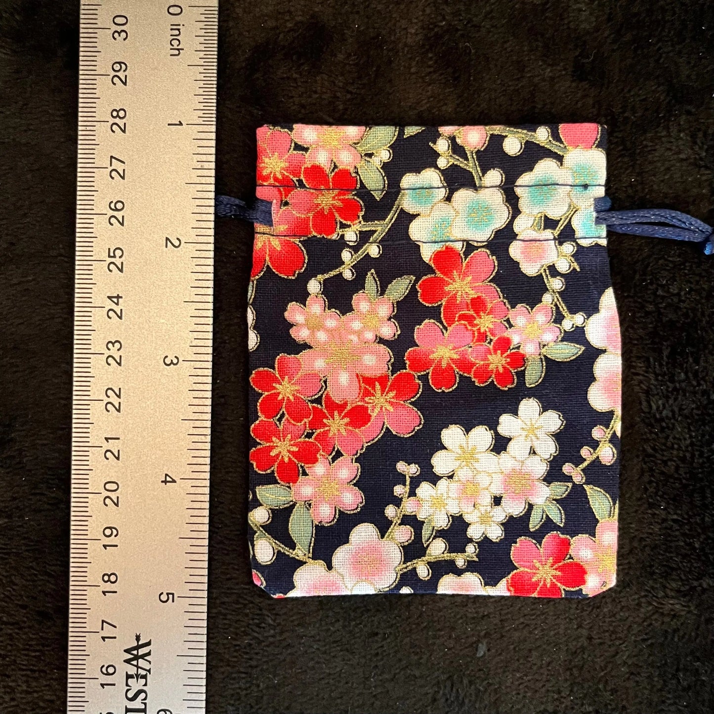 Floral Fabric Drawstring Bag (Approx. 3”X4") BAG-0174 Shop Wholesale Crystals