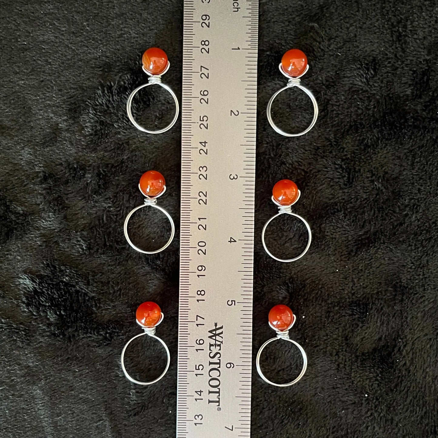Carnelian Agate Wire Wrapped Ring (Size 8) 1182 Shop Wholesale Crystals