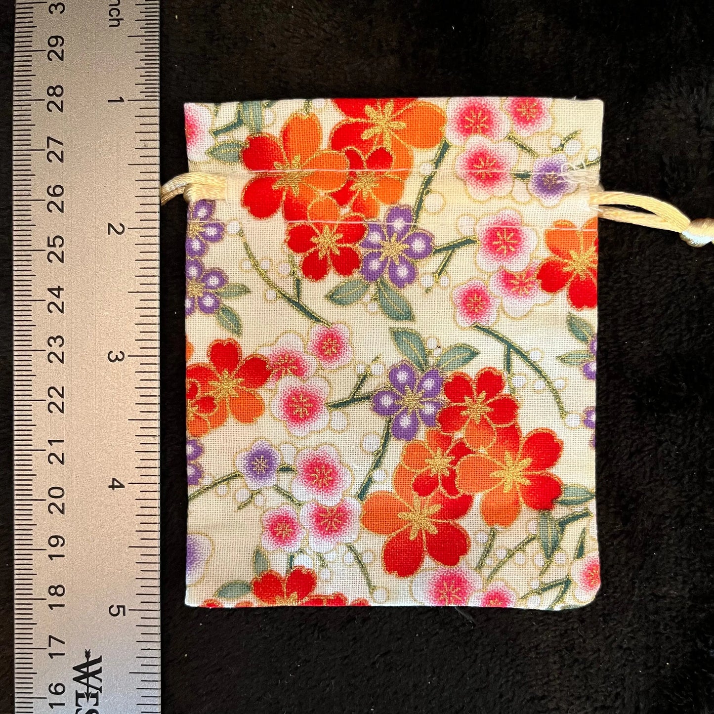 Floral Fabric Drawstring Bag (Approx. 3”X4") BAG-0171 Shop Wholesale Crystals