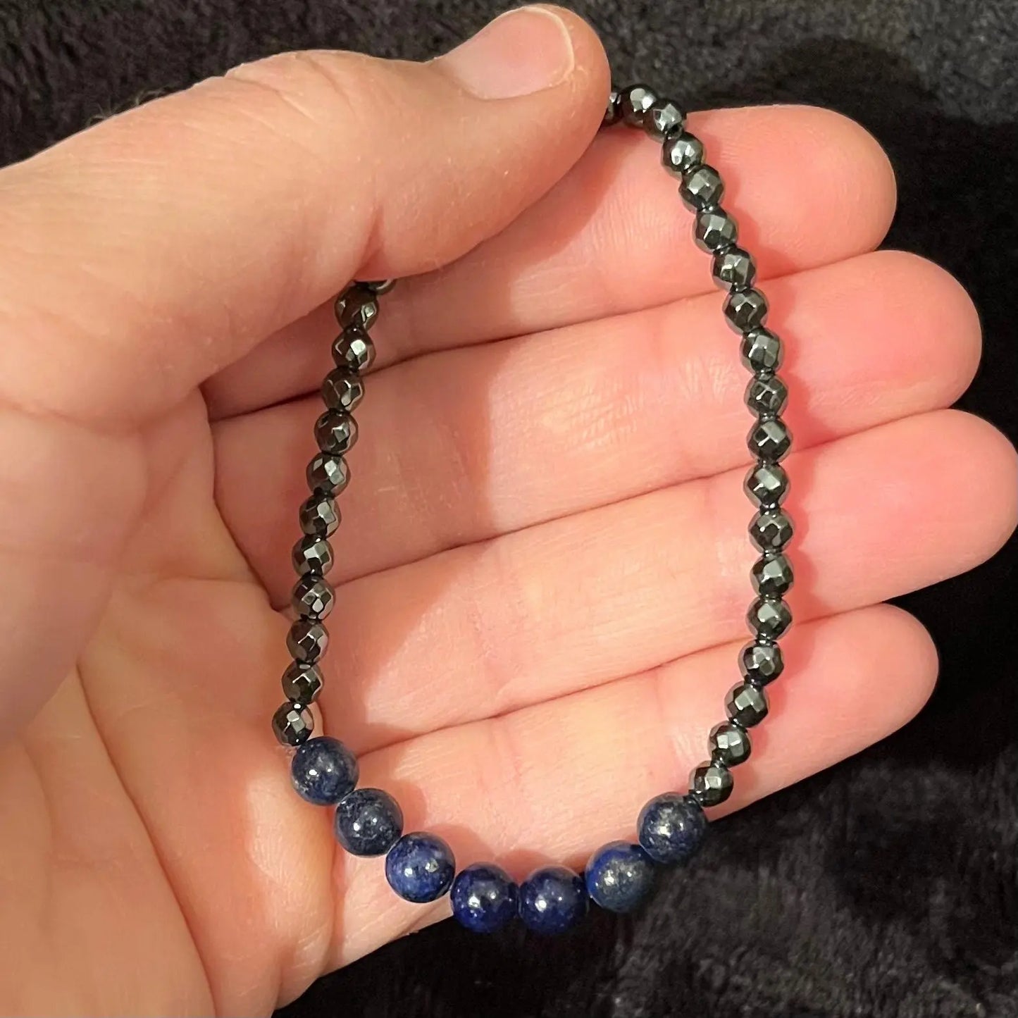 Lapis Lazuli and Hematite Bracelet BRC-0032 Shop Wholesale Crystals