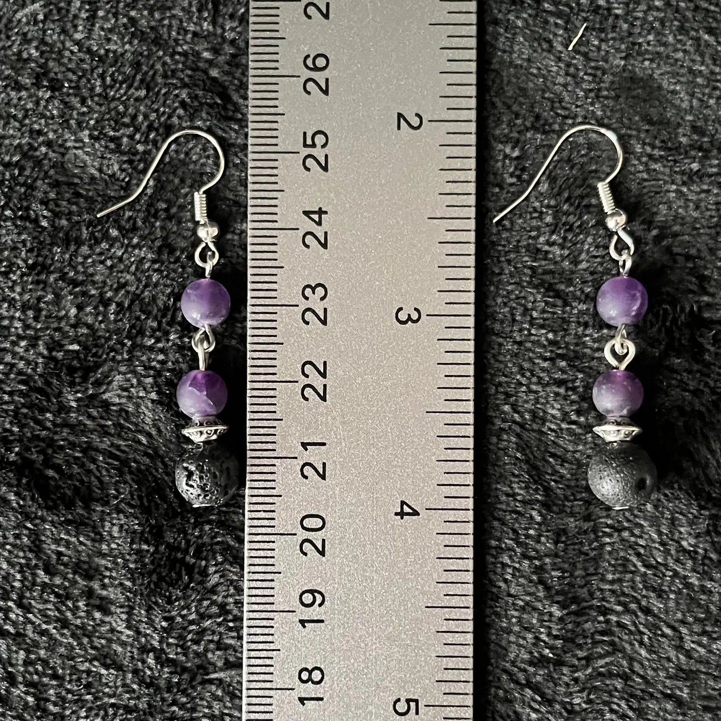 Amethyst Lava Dangle Earrings EAR-0005 Shop Wholesale Crystals