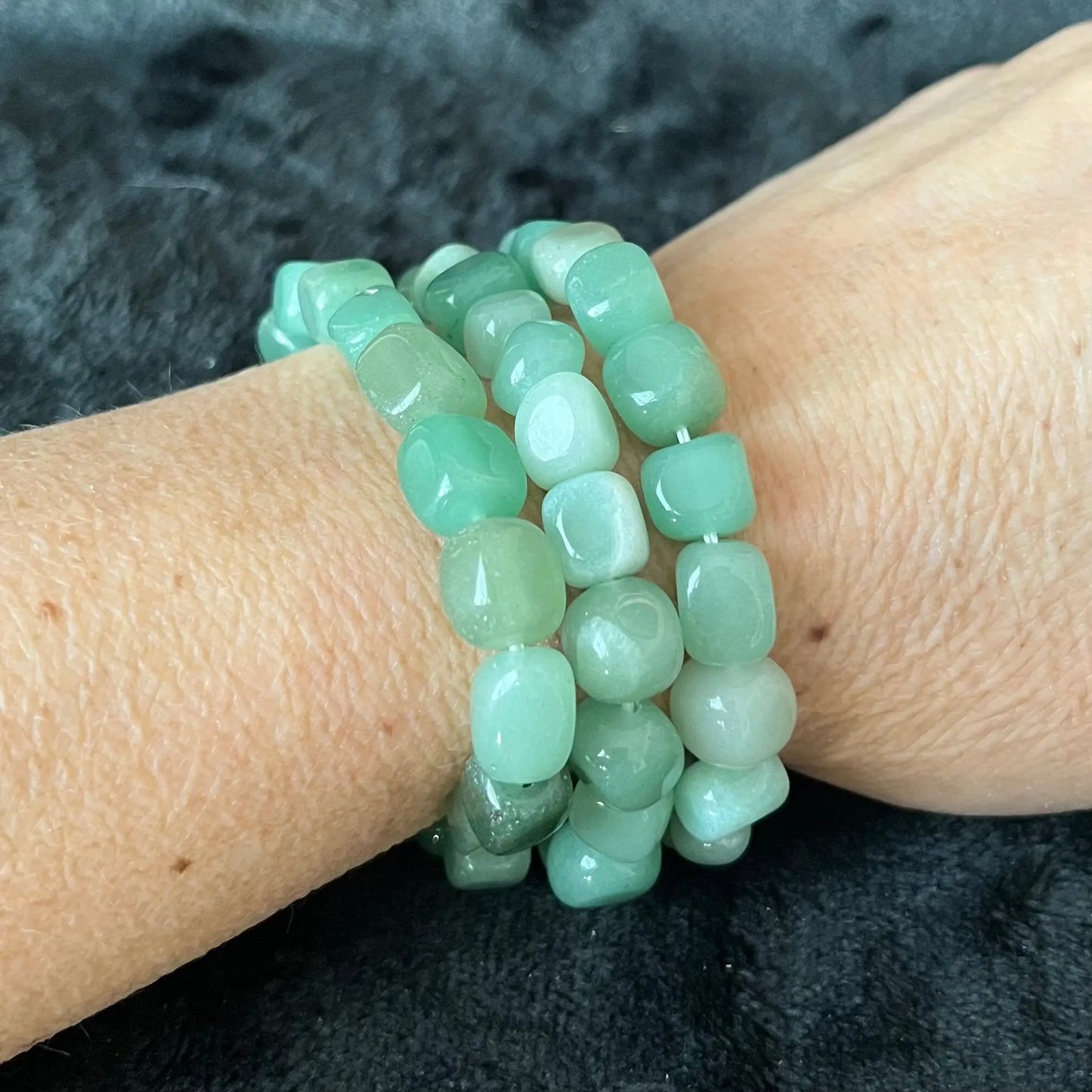 Green Aventurine Chunky Pebble Bracelet BRC-0063 Shop Wholesale Crystals