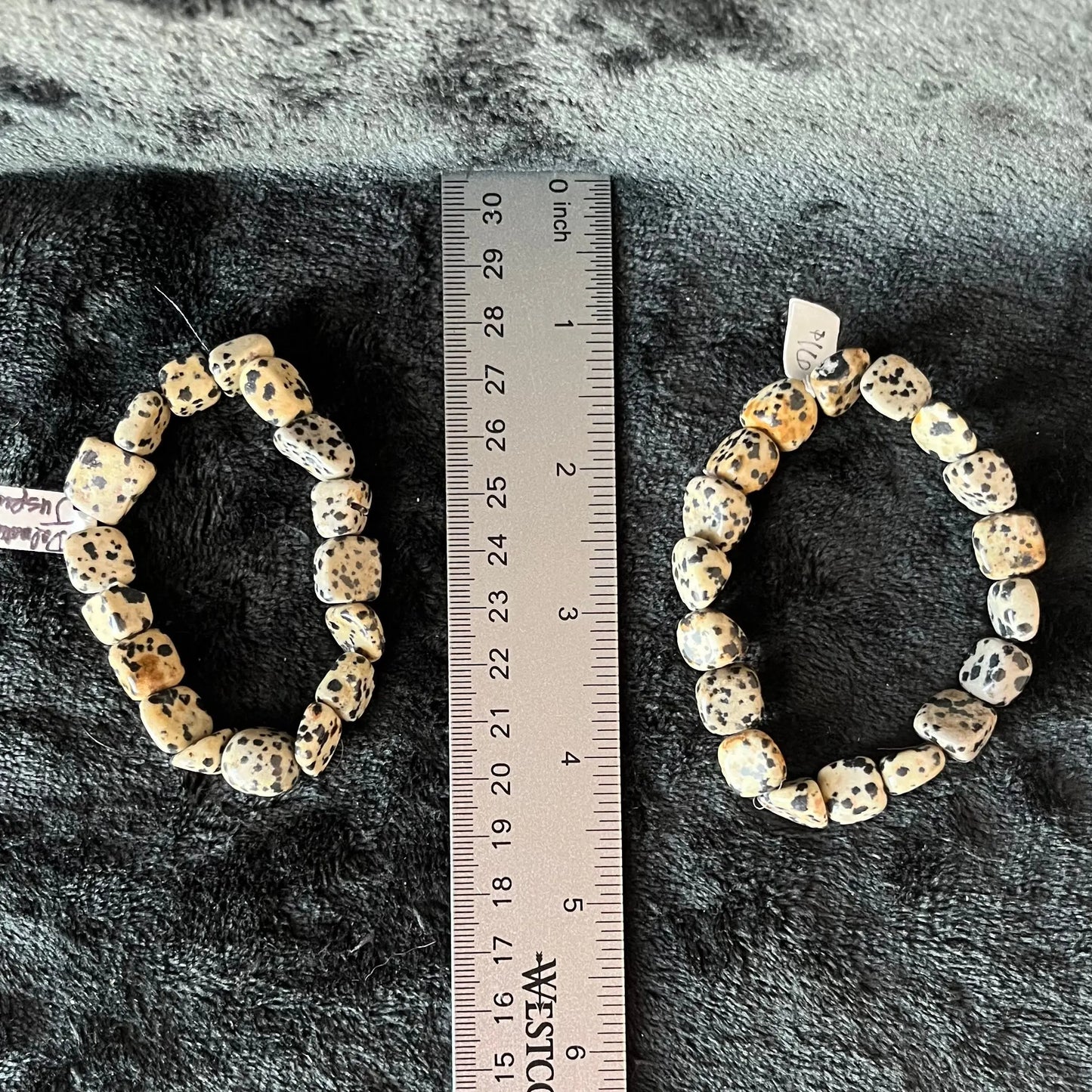 Dalmatian Jasper Chunky Pebble Bracelet BRC-0147 Shop Wholesale Crystals