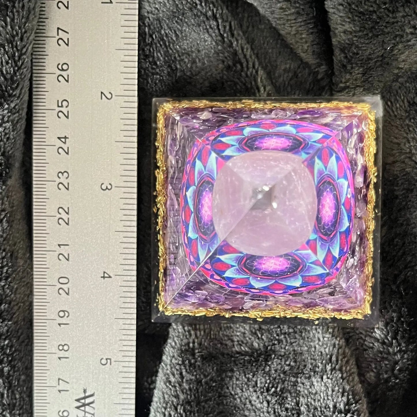 Amethyst Sphere Orgonite Pyramid (Approx. 2 1/2” X 2 1/2” X 3”) 0115 Shop Wholesale Crystals