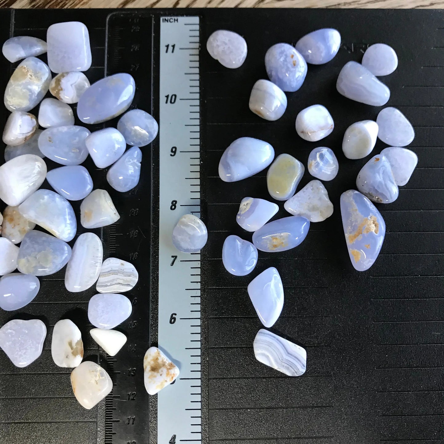 Blue Lace Agate, Polished Tumbled Stone (Approx. 3/4" - 1 1/4") for Wire Wrapping or Crystal Grid Supply BIN-1431 Shop Wholesale Crystals