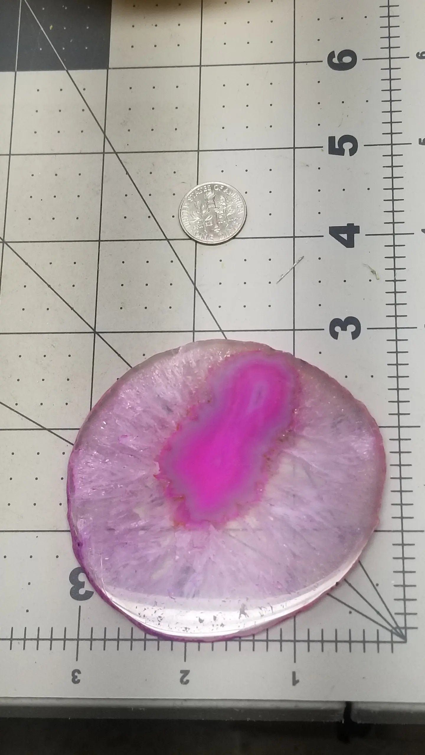 Agate Slab, Natural Agate Dyed Pink Approx 3"x 1/8 SLA-0005 Shop Wholesale Crystals