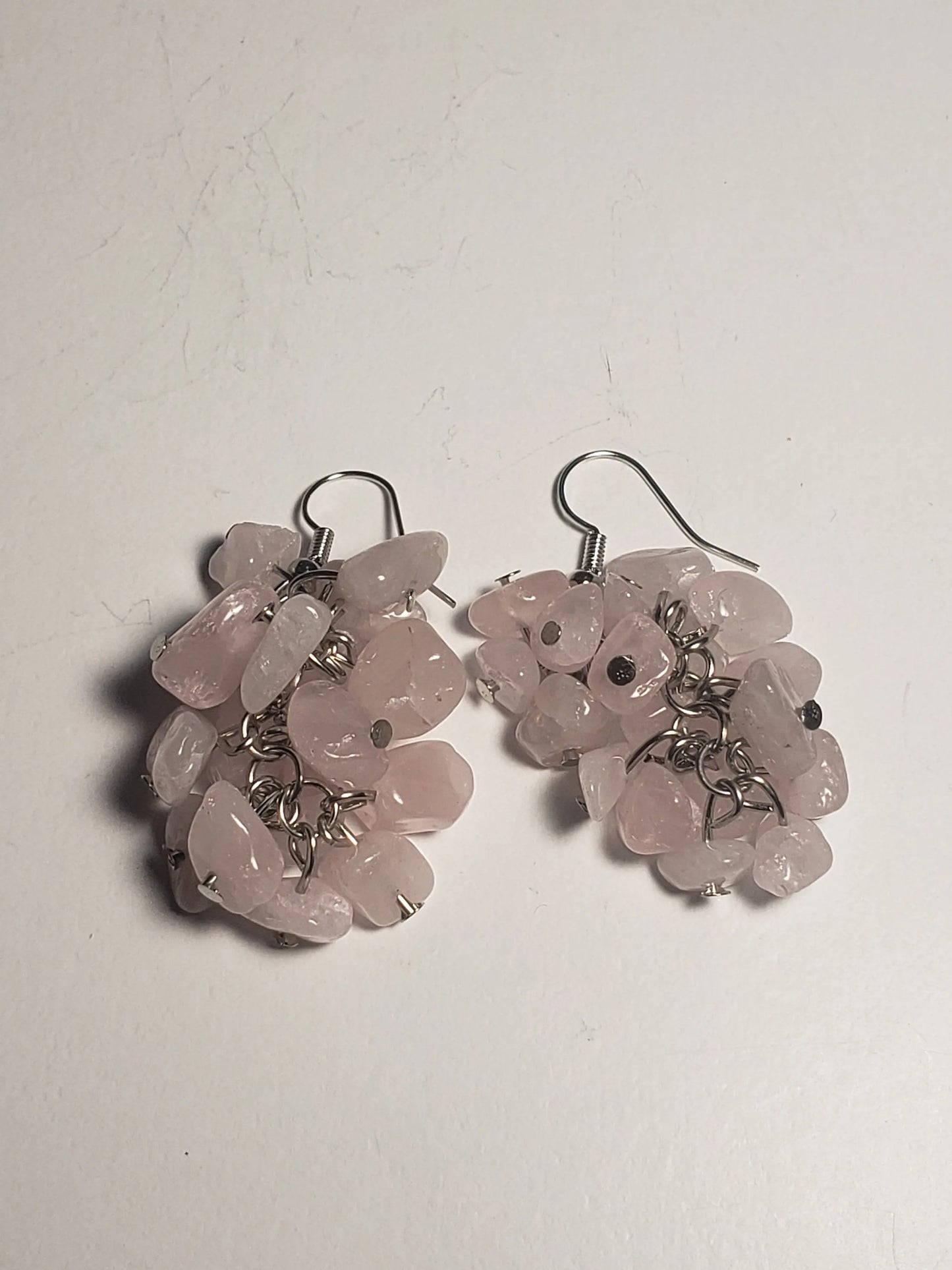 Rose Quartz Earrings, Healing Crystals, Beautiful EAR-0060 Shop Wholesale Crystals