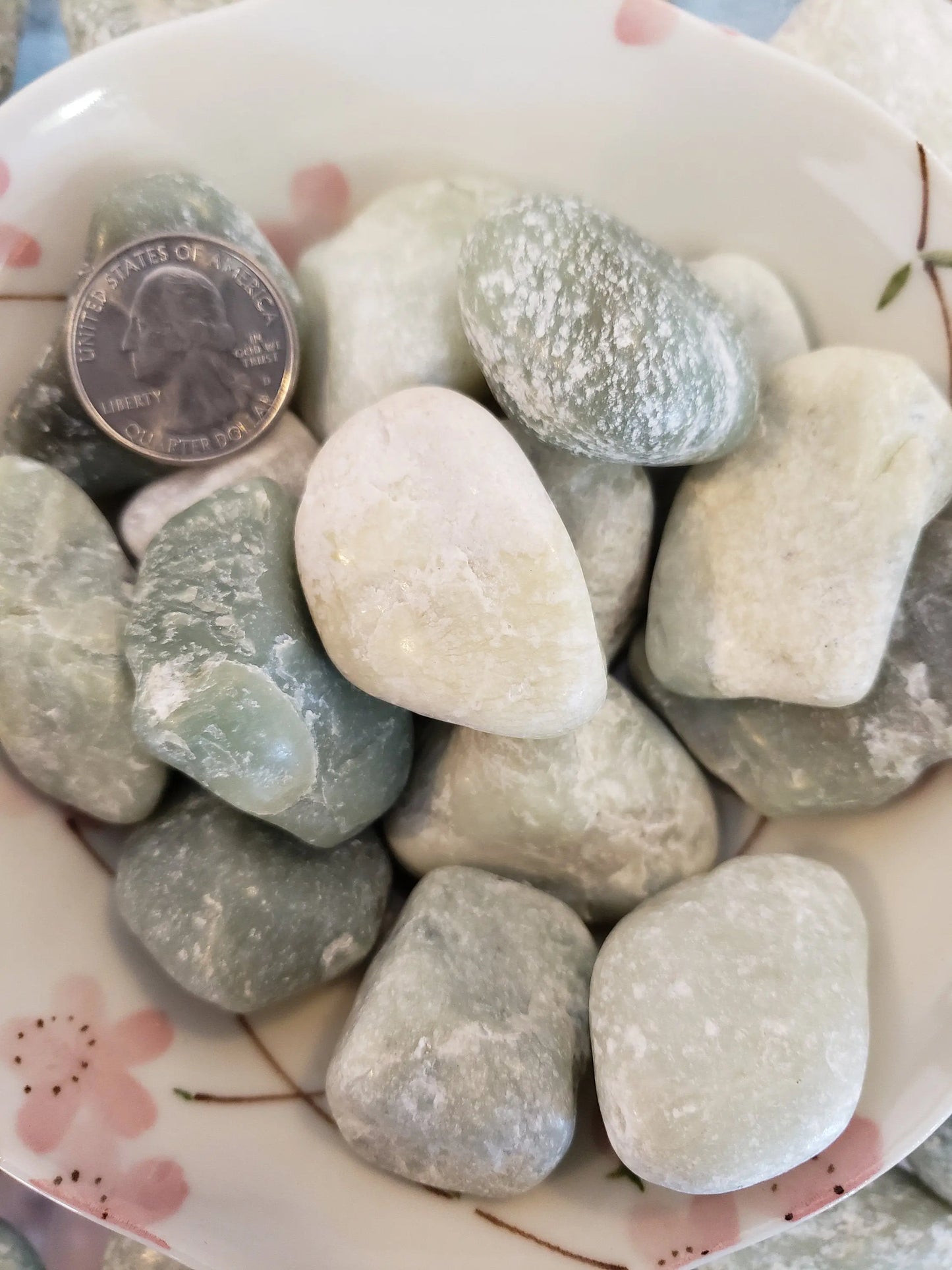Jade, Green, White, Black, Tumbled, Polished (Approx. 1 1/4" - 1 3/4") Polished Stone 1376 Shop Wholesale Crystals