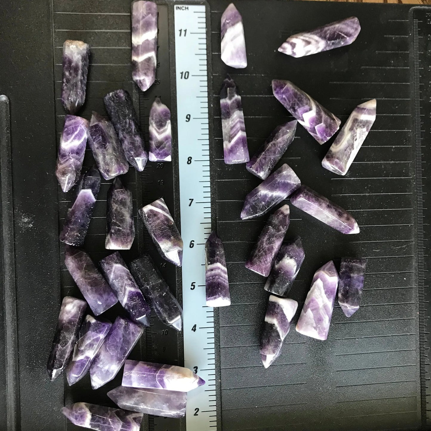 Amethyst Obelisk, One Crystal (Approx 1 1/2" - 2 3/4") 0899 Purple Chevron Amethyst Point, Protection Stone Shop Wholesale Crystals