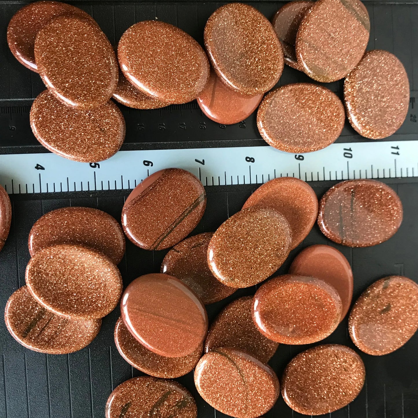 Goldstone Worry Stone (Approx. 1 3/8 ' x 1 3/4") Polished Stone for Wire Wrapping or Crystal Grid Supply 1382 Shop Wholesale Crystals