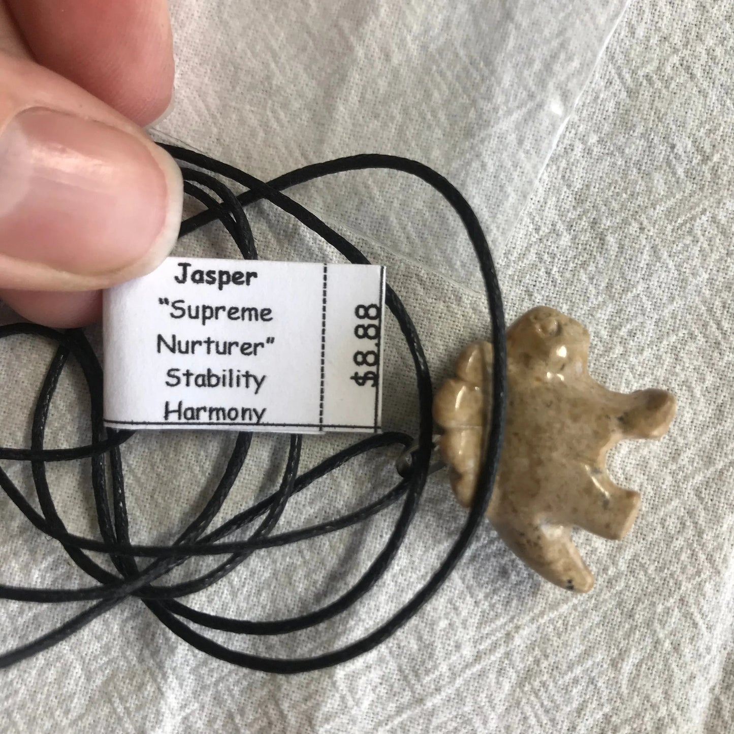 Picture Jasper Necklace, Dinosaur Carved Stone Necklace 1180 Stone for Stability and Harmony. Shop Wholesale Crystals