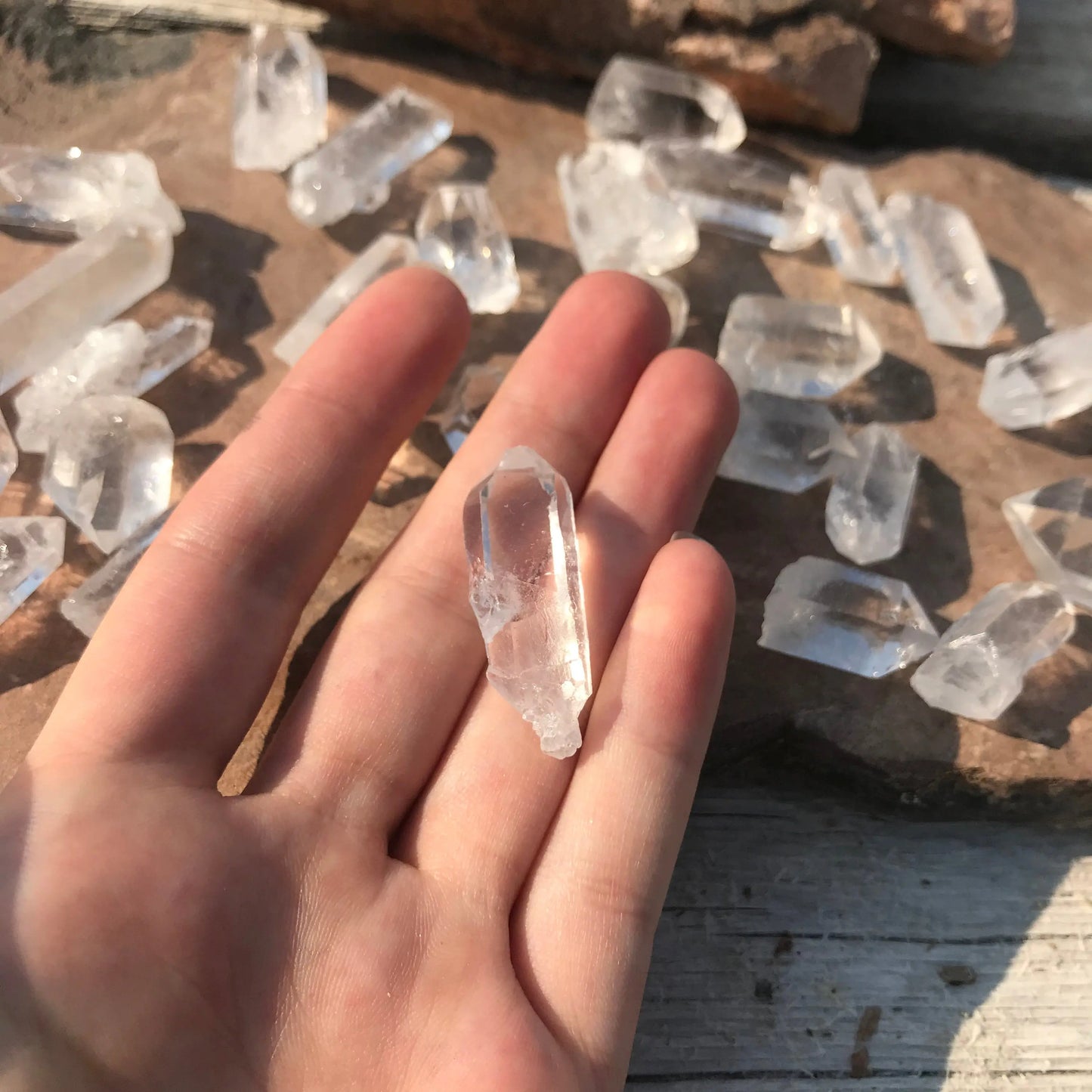 Natural Clear Quartz Crystal, ( 3/4" to 1 1/2" long) One Crystal, Metaphysical Quartz Rough 0156 Shop Wholesale Crystals