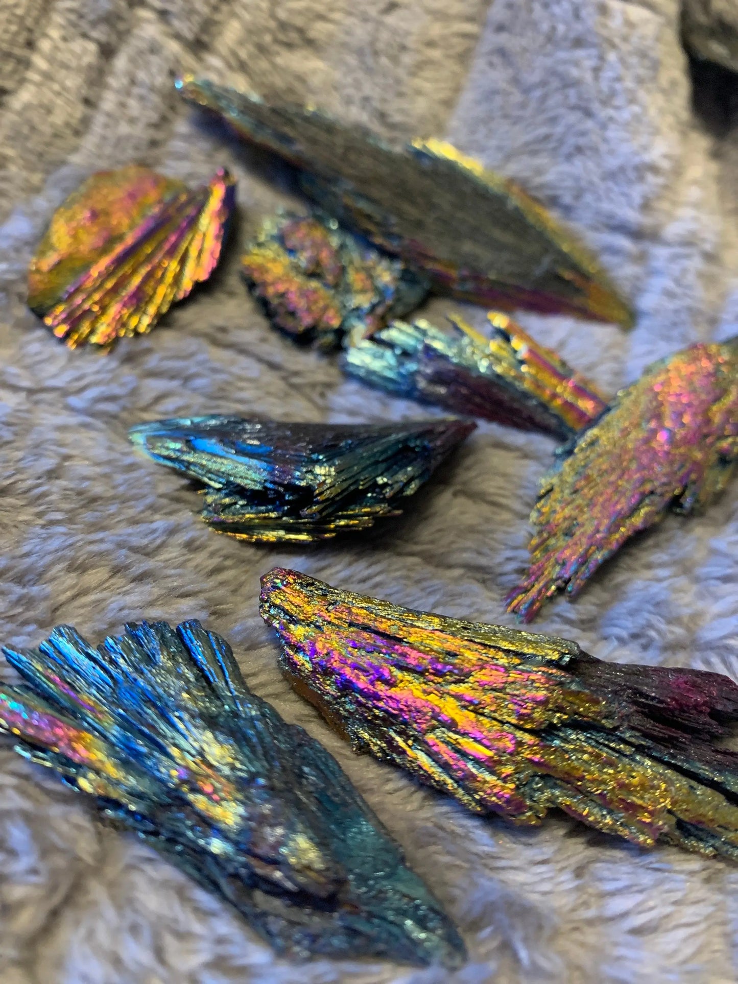 Tanzin Aura Kyanite Blades (Approx. 1" - 1 3/4") Beautiful, Clarity, Focus, Protection 0422 Shop Wholesale Crystals