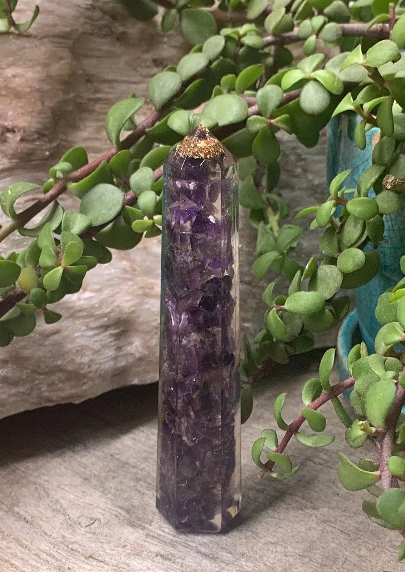 Amethyst Organite Obelisk ORG-0010 (Crystals Imbedded in Resin) Shop Wholesale Crystals