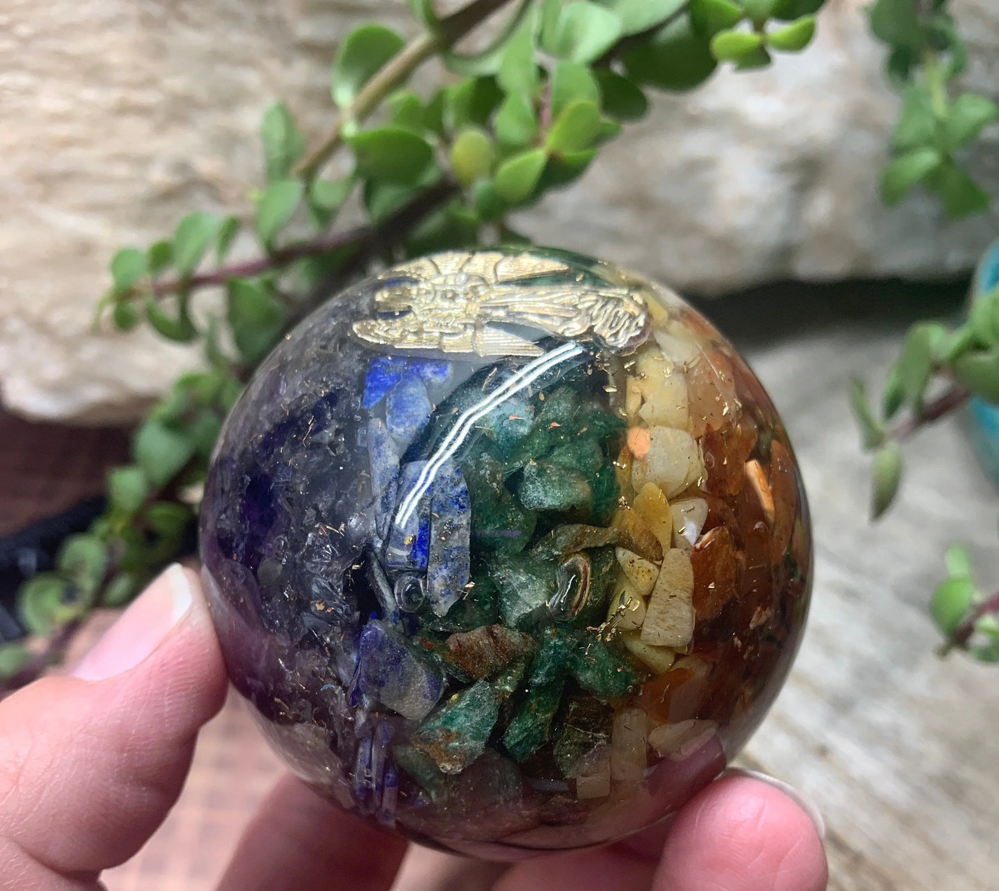 Orgonite Chakra Crystal Sphere 2 1/2” ORG-0017 Shop Wholesale Crystals