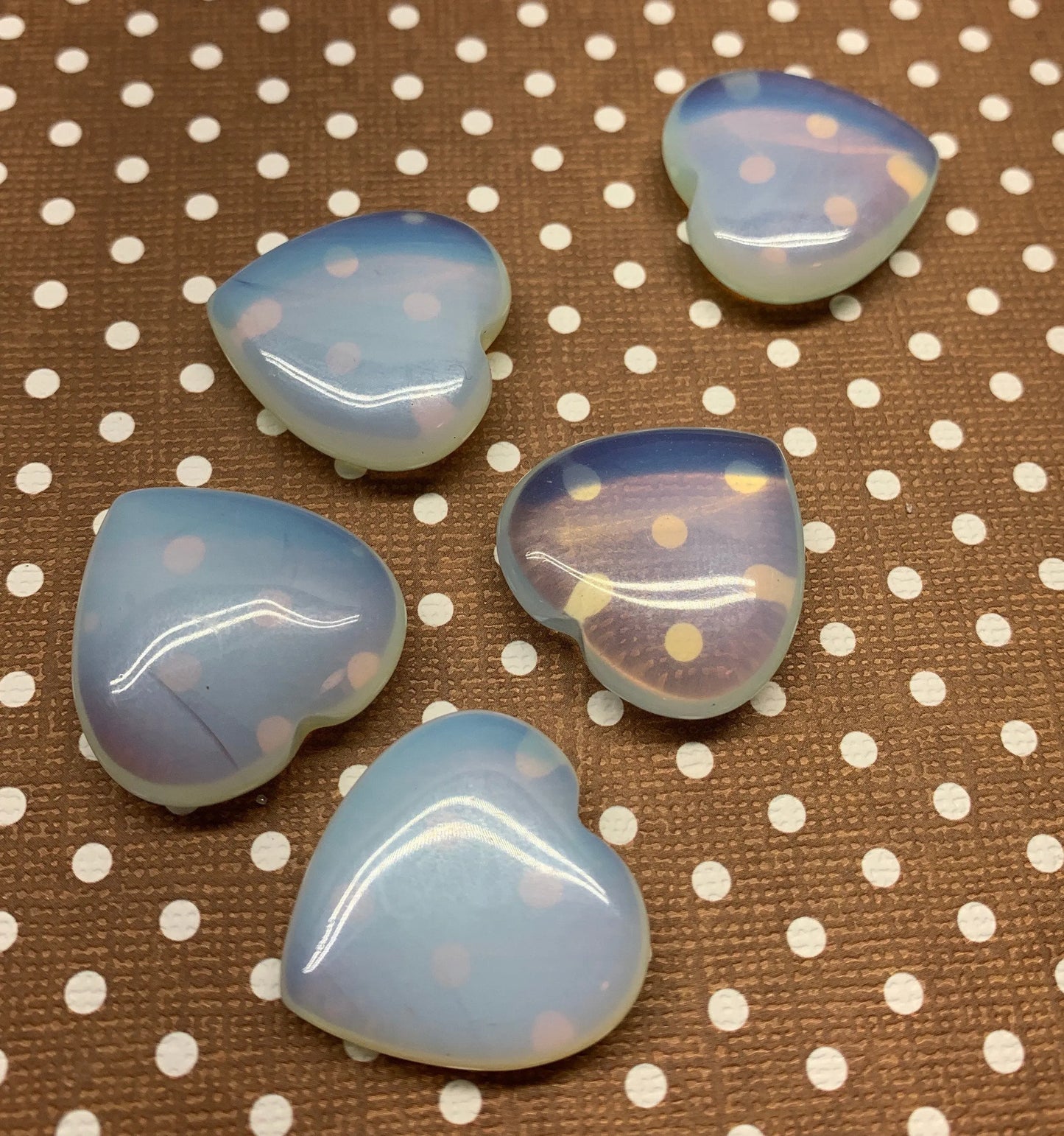 Opalite Quartz Heart 25mm 0519 - Shop Wholesale Crystals
