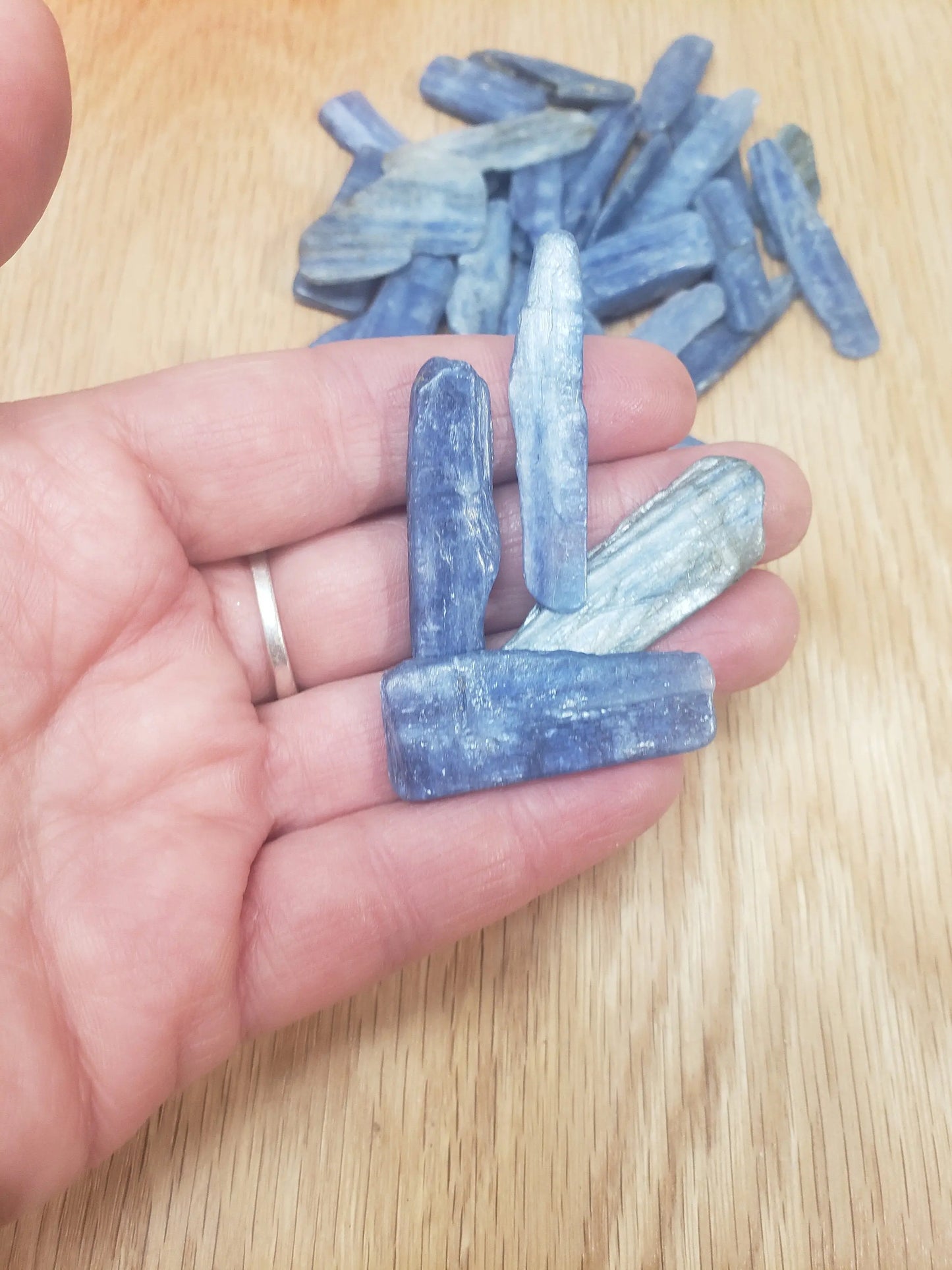 Blue Kyanite Blade One Crystal (Small) Natural, Wire Wrapping, Crystal Grid Making. 1255 (Approx.. 1" - 2 1/2") - Shop Wholesale Crystals