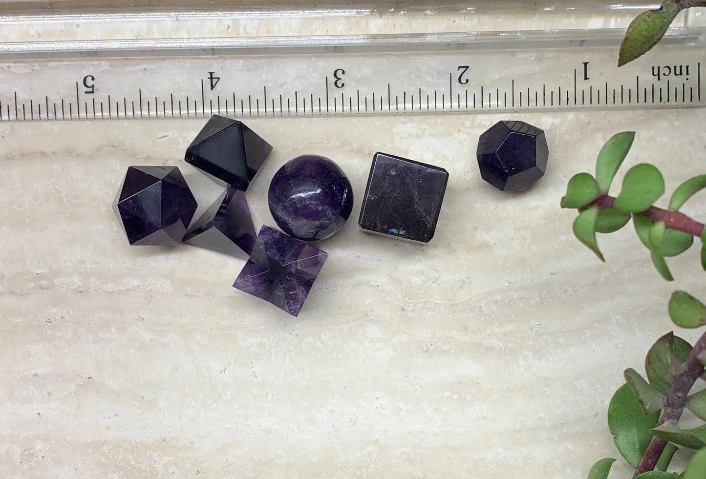 Amethyst Sacred Geometry Kit, Carved Shapes E-0018 - Shop Wholesale Crystals