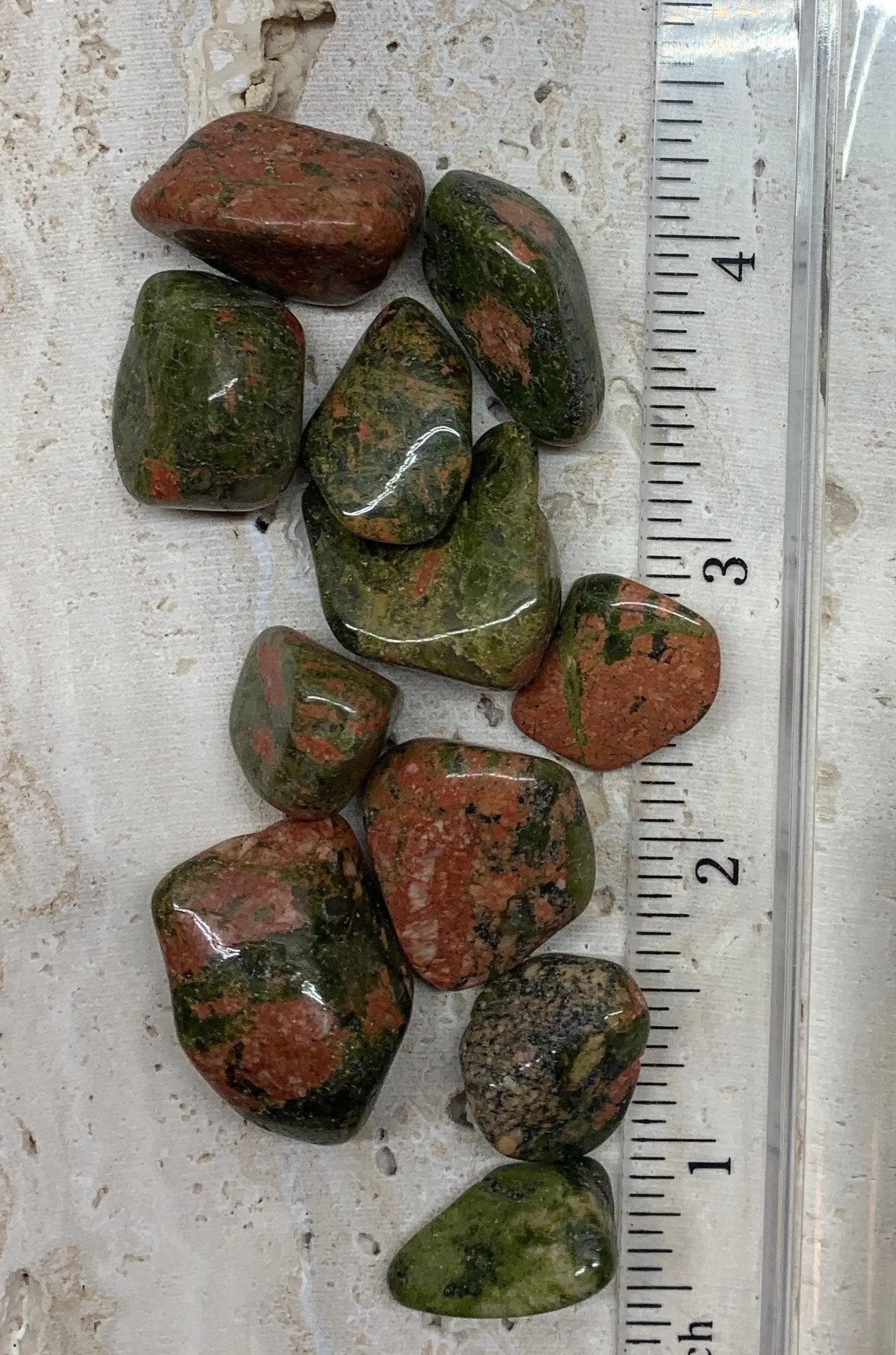 Unakite Jasper Tumbled Stone, Heart Chakra Stone (Approx. 3/4" - 1 1/4") 0626 Shop Wholesale Crystals
