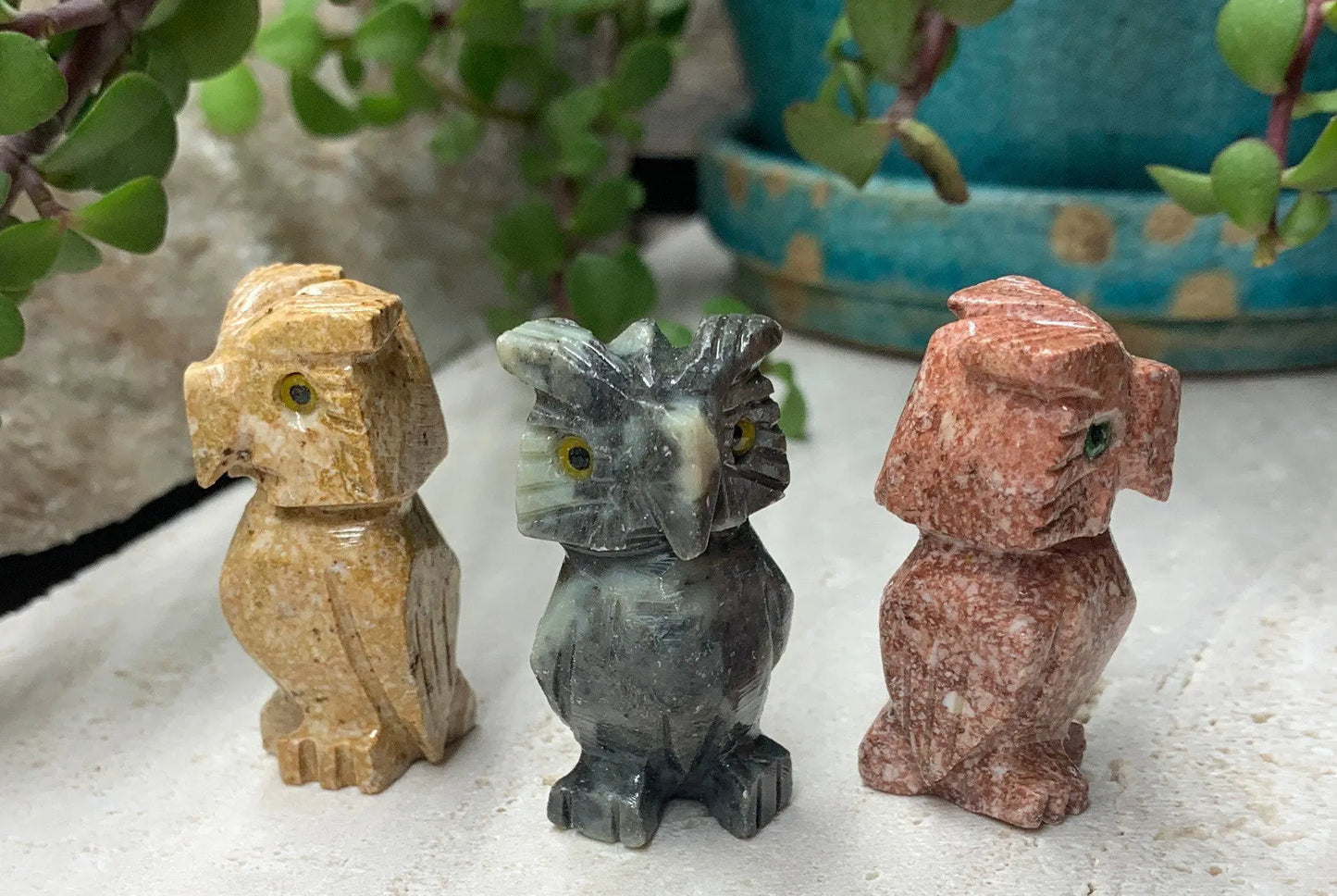 Owl Carved Soapstone (Approx. 1 5/8") 0801 Shop Wholesale Crystals