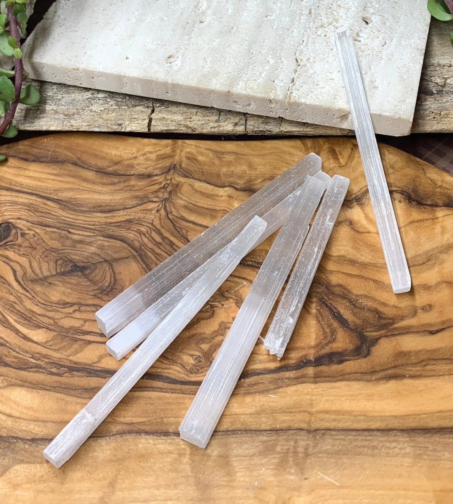 Mini Selenite Stick (Approx. 3" Long) Package of Six, (6 Pack) Great for grid making S-0072 Shop Wholesale Crystals