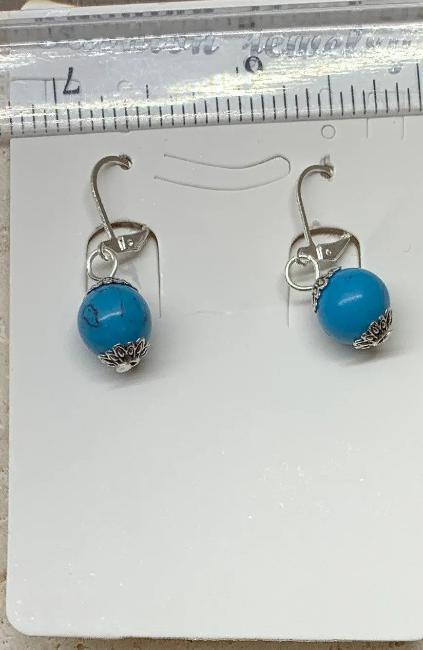 Blue Howlite Dangle Earrings EAR-0017 Shop Wholesale Crystals