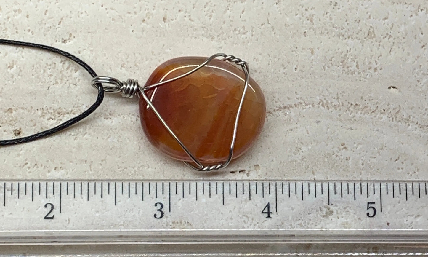 Fire Agate Wire Wrapped Necklace NCK-0760 Shop Wholesale Crystals