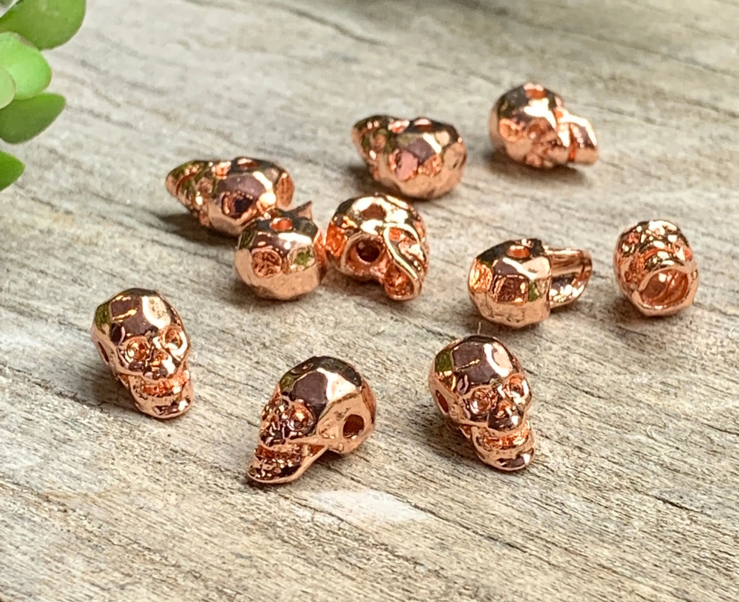 Skull Beads Copper Tone 0196-D Shop Wholesale Crystals