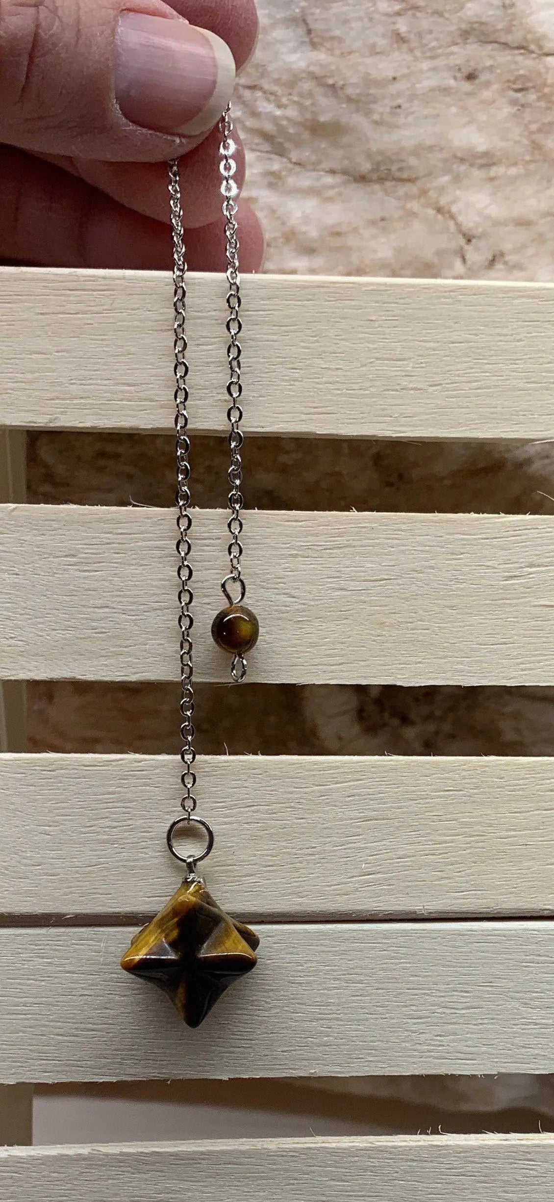 Tiger's Eye Merkaba Pendulum PND-0058 Shop Wholesale Crystals