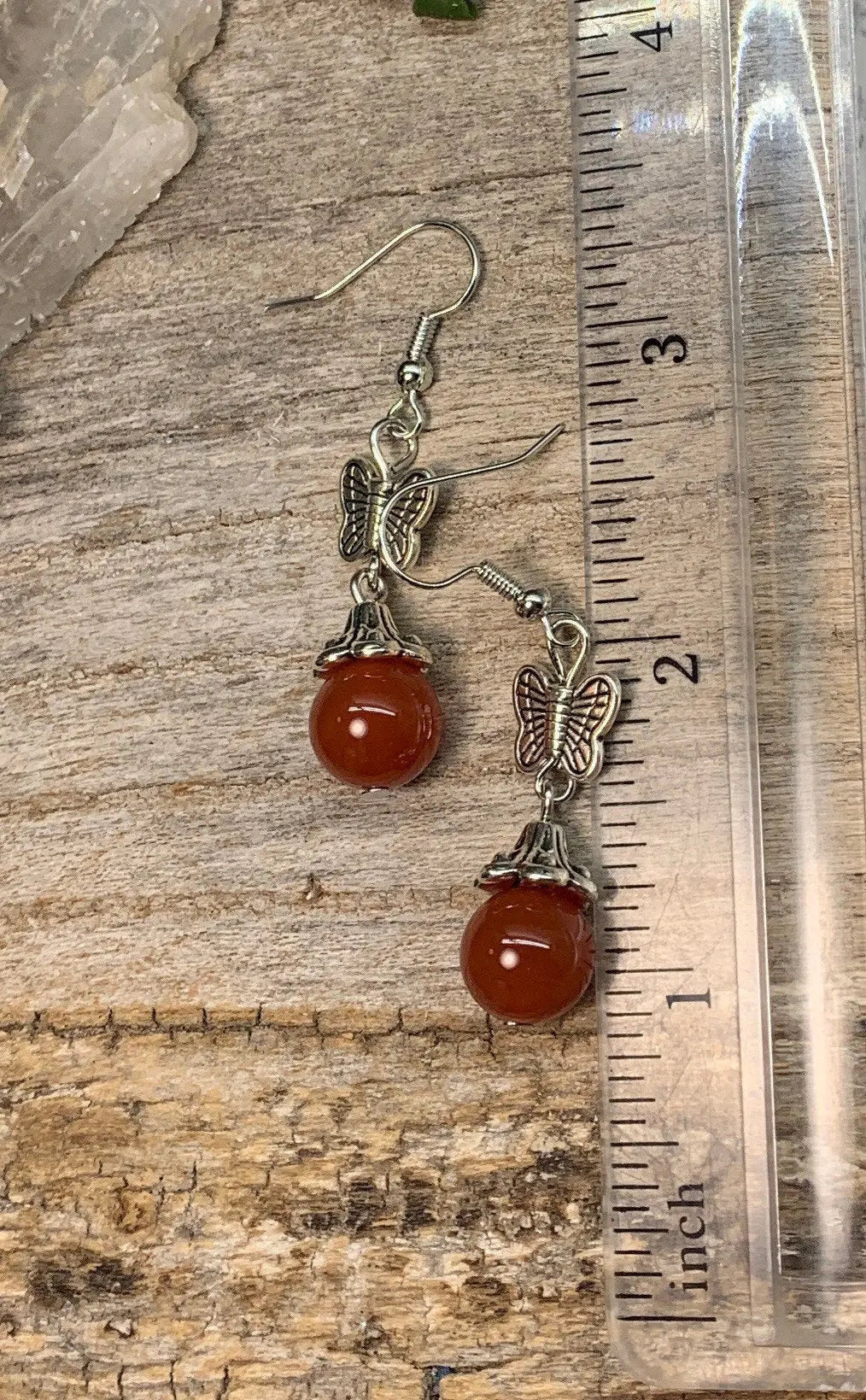 Carnelian Agate Butterfly Earrings EAR-0023 Shop Wholesale Crystals