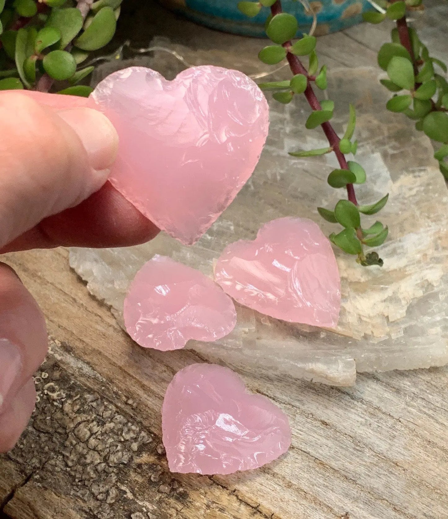 Pink Opalite Heart (Approx. 1 1/4" - 1 5/8") 1371 Shop Wholesale Crystals