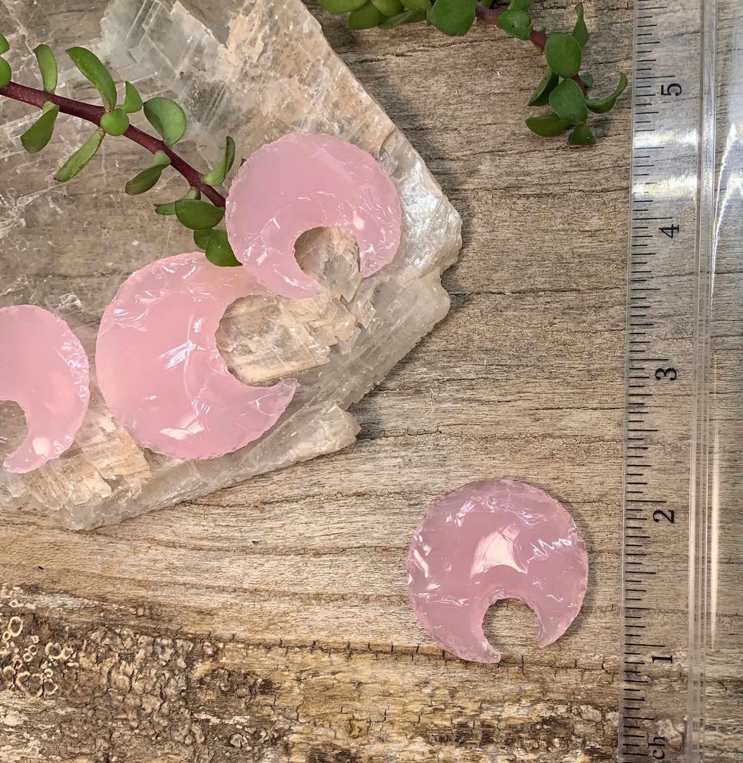 Pink Opalite Moon (Approx. 1" - 1 5/8") 1369 Shop Wholesale Crystals