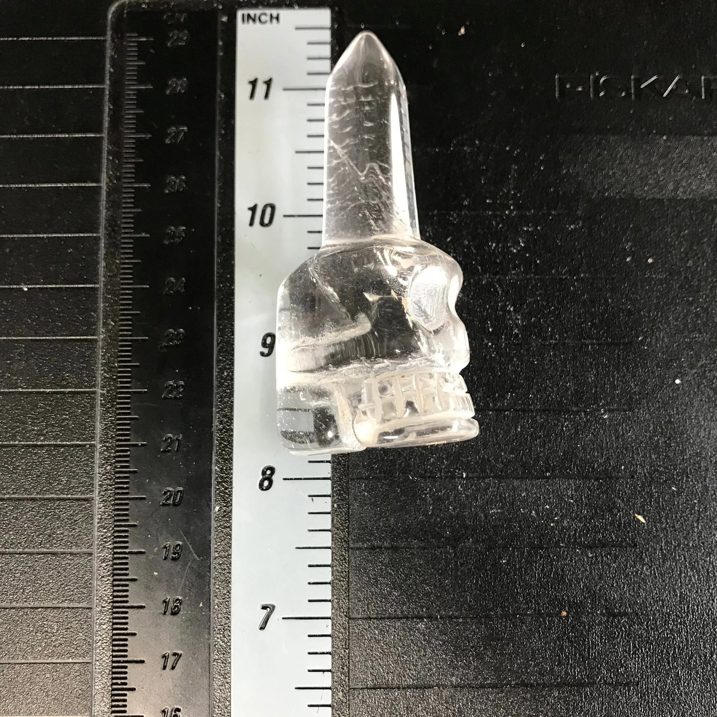 Carved Quartz Skull with Crystal Point (2"- 3" tall), Supply for Crystal Grid or Halloween Crafts 0975 Shop Wholesale Crystals