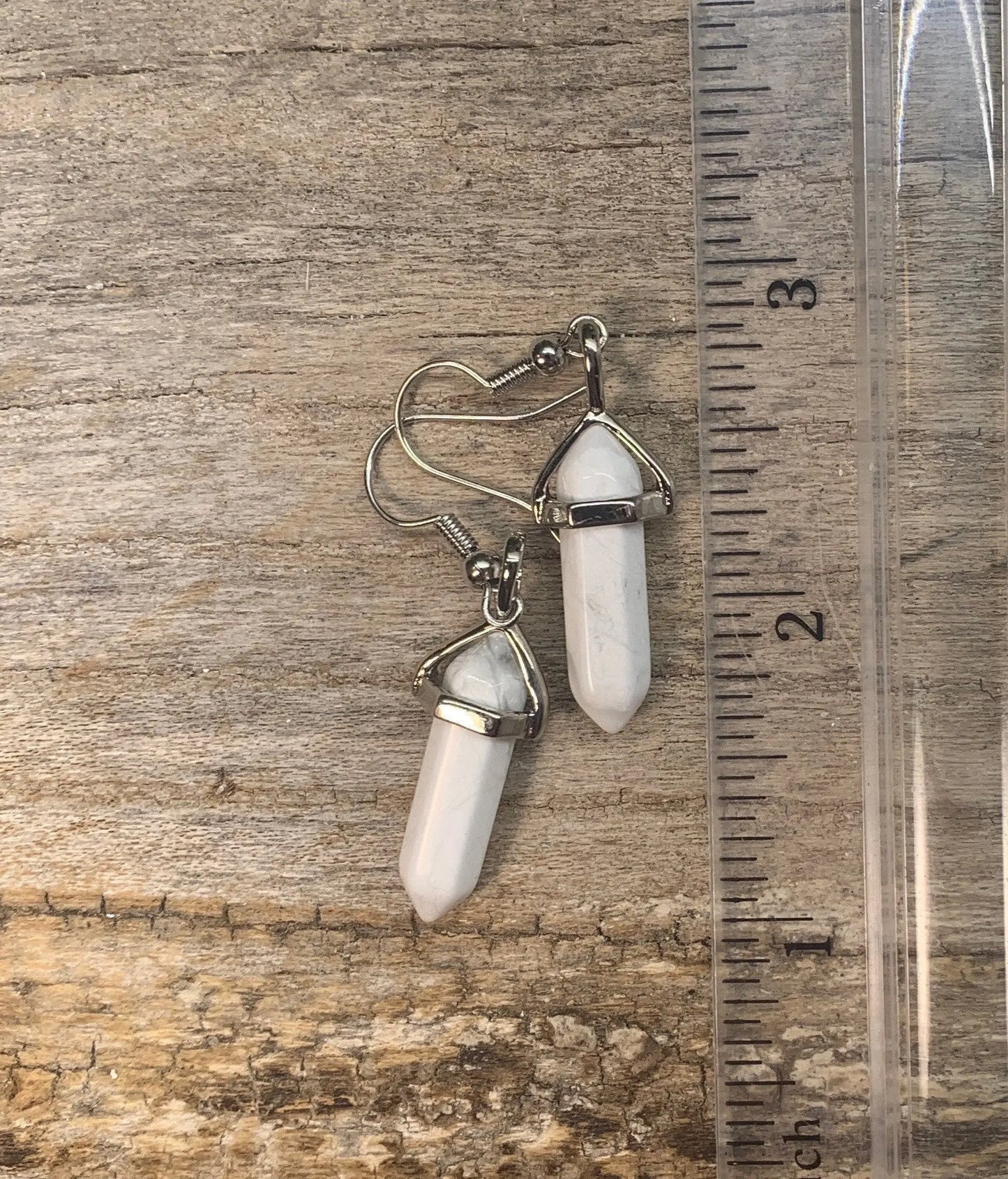 Howlite Point Earrings EAR-0034 Shop Wholesale Crystals