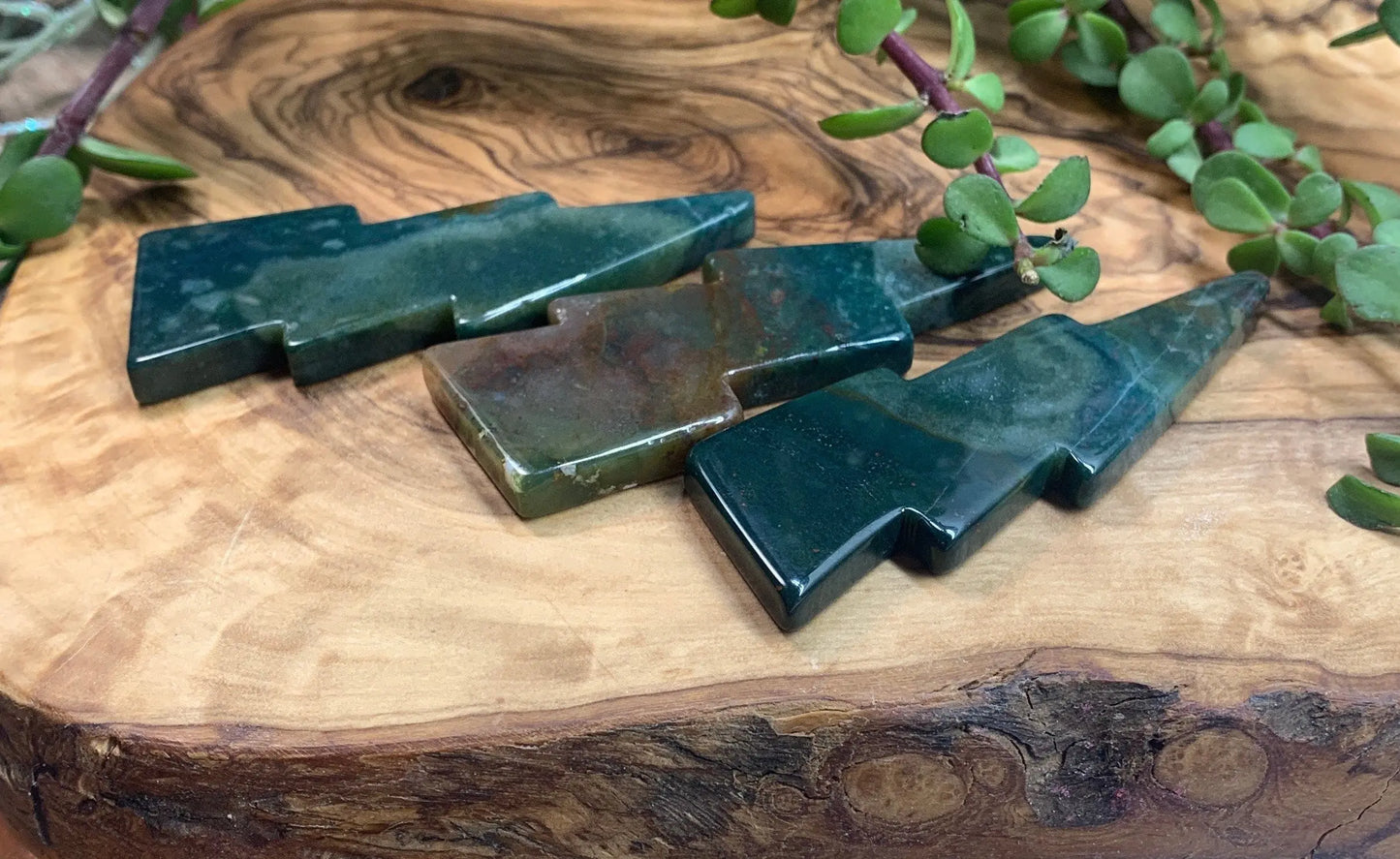 Moss Agate Gemstone Lightning Bolt (Approx. 3") 0984 Shop Wholesale Crystals