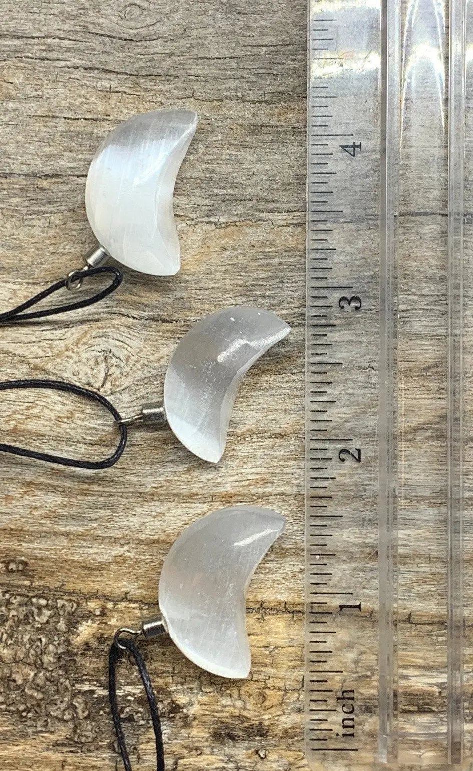 Selenite Moon Pendant Necklace 1082 Shop Wholesale Crystals