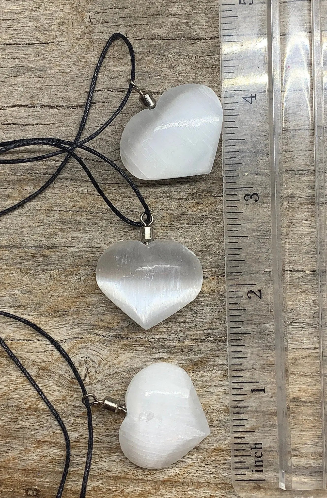 Selenite Heart Pendant Necklace 1061 Shop Wholesale Crystals